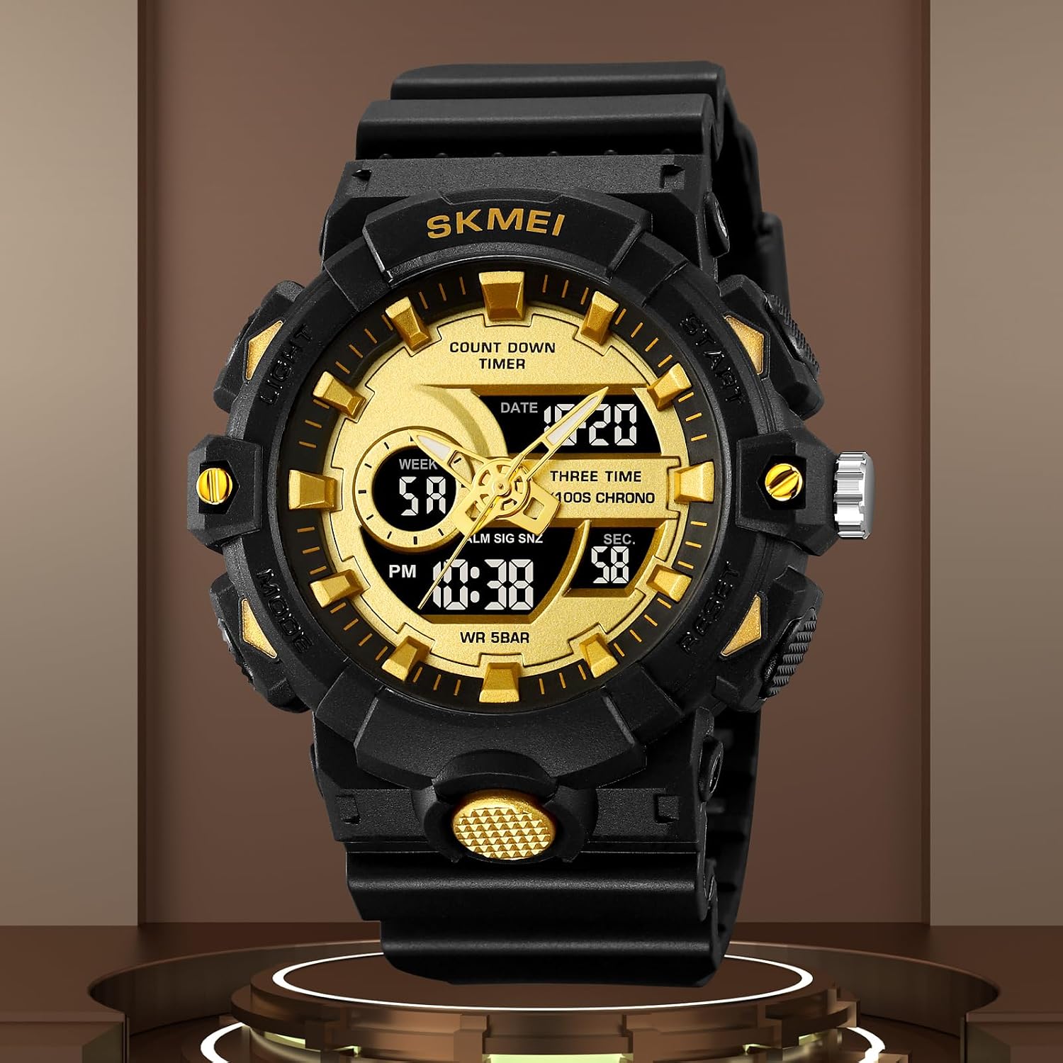 FANMIS Men's Digital Sport Watch Military LED Alarm Waterproof Quartz Watch | Tactical Outdoor Sport Watch Multi Function Led Display Alarm Stopwatch Date Quartz Rugged Style Daily Water Resistance