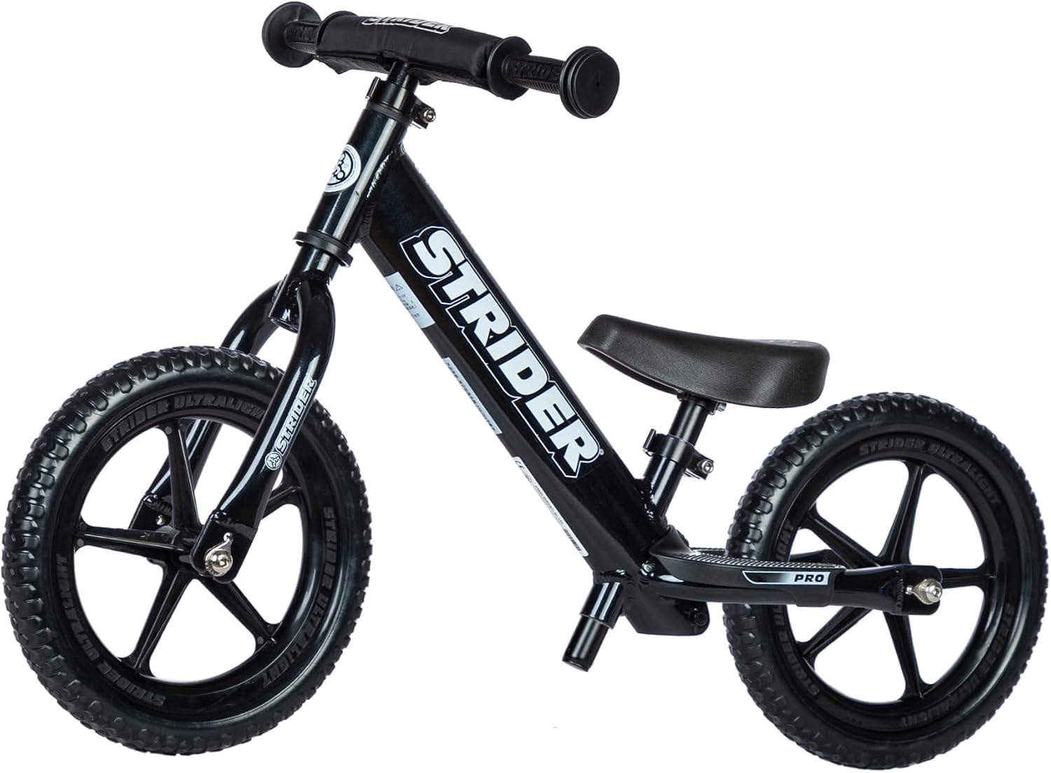 Strider 12 Pro, Aluminum Balance Bike for Kids Aged 1–5 Years, Silver | No-Pedal Pro Balance Bike, Ultralight Aluminum Frame, Adjustable Seat, Never-Flat Foam Rubber Tires, Easy Assembly