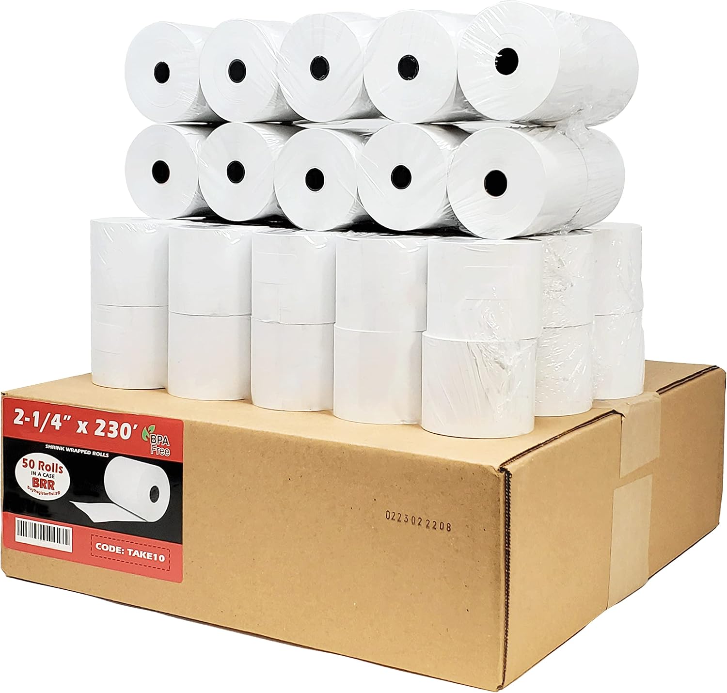 (50 Rolls) 3 1/8 x 230 Thermal Paper Receipt Rolls (55 GSM Premium Quality German Paper) Fits All POS Cash Registers BPA Free - BuyRegisterRolls