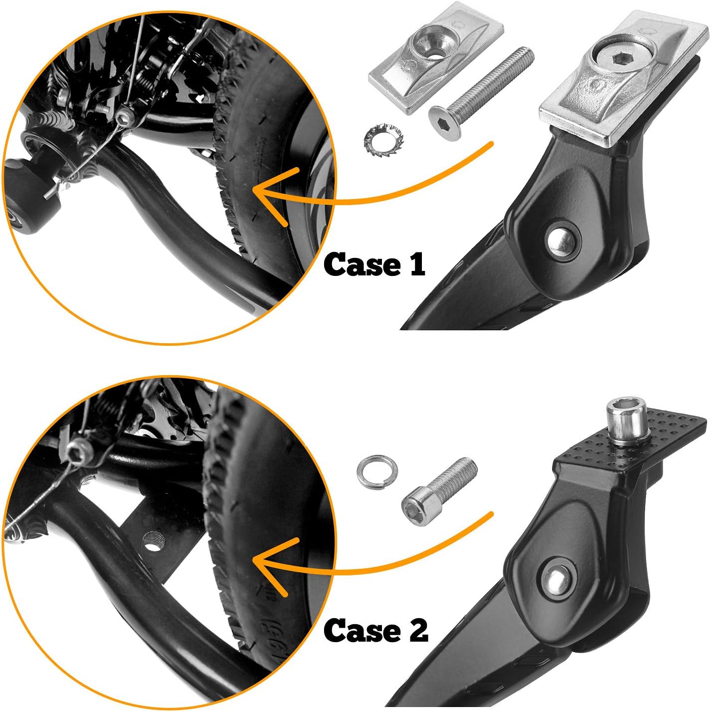 Sataway Bike Kickstand Adjustable Strong Center Mount Aluminum Alloy Bicycle Kickstand for 26” 700C 27.5” 28” inch Electric Bike Hybrid Bike