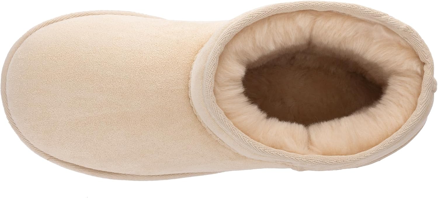 Zizor Women's Cozy Short Bootie Slippers, Winter Warm Hard Bottom House Shoes with Fuzzy Lining
