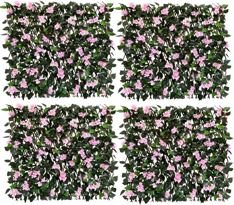 Expandable Fence Privacy Screen for Balcony Patio Outdoor,Decorative Faux Ivy Fencing Panel,Artificial Hedges (Single Sided Leaves)……