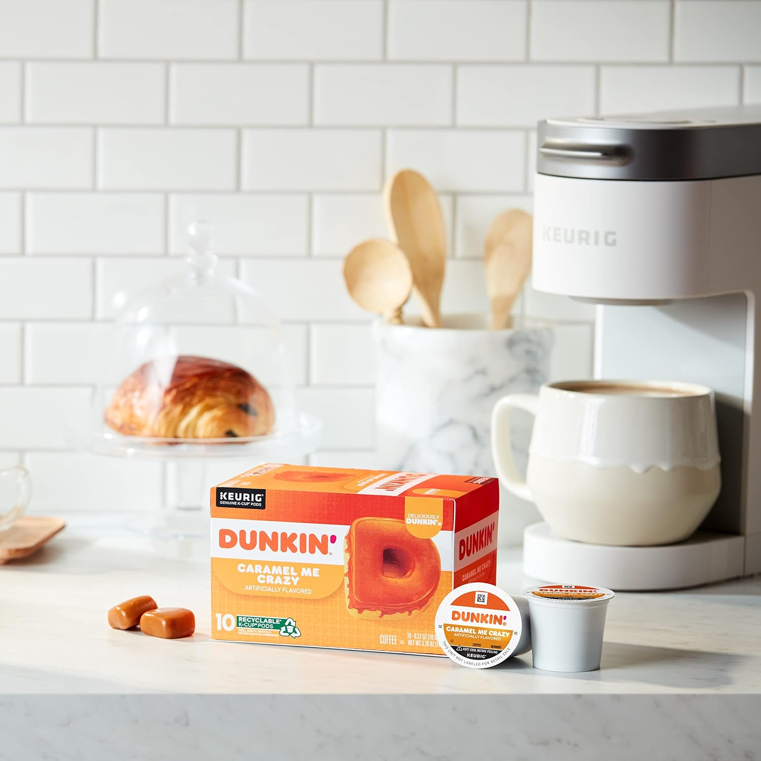 Dunkin’ French Vanilla Artificially Flavored Coffee, 60 Keurig K-Cup Pods | 6 boxes of 10 single serve coffee pods each, Smooth & rich flavor, Made with arabica coffee, Shelf stable, SNAP EBT eligible