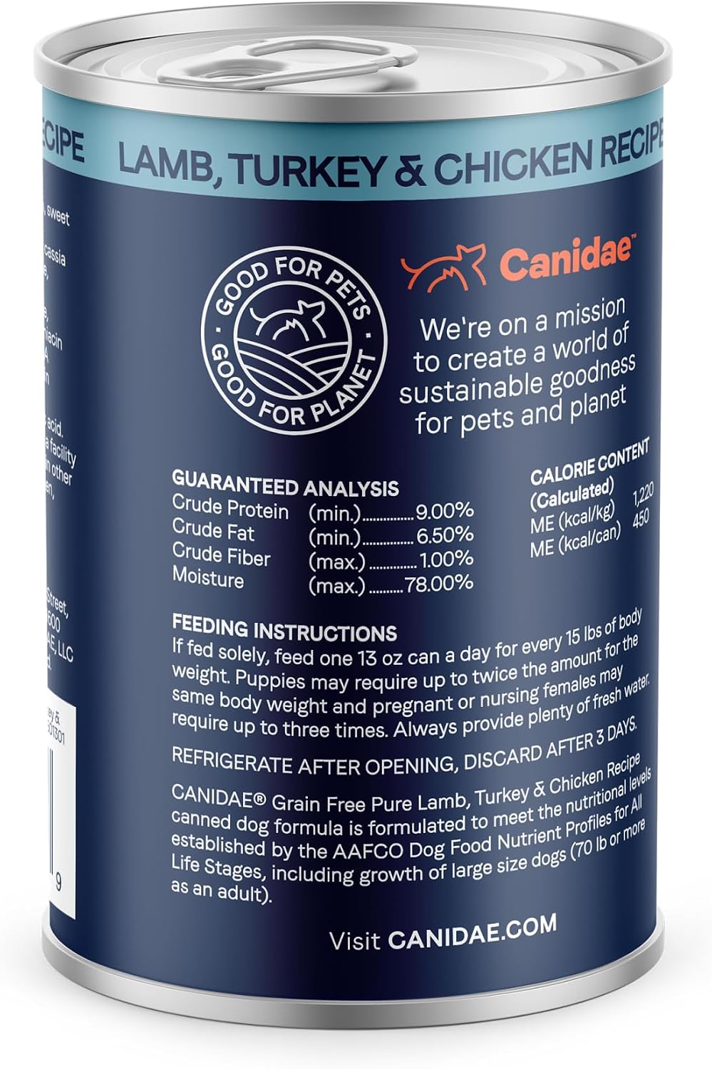 CANIDAE Pure Goodness Wet Dog Food, Salmon & Sweet Potato, 13 oz, 12 Pack