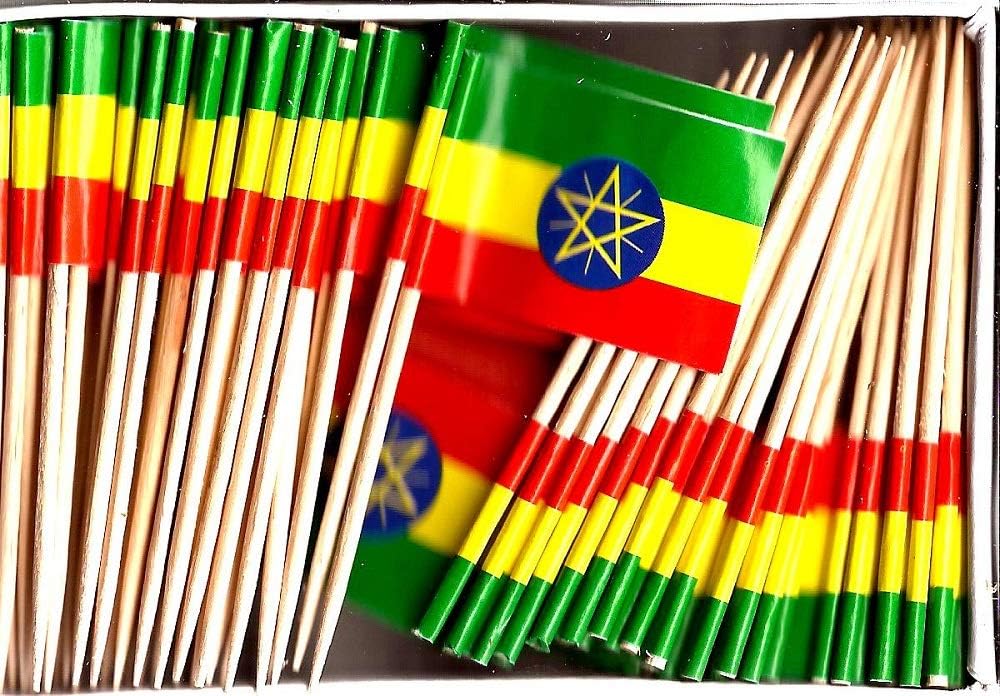 One Box of 100 Nicaragua Toothpick Flags, 100 Small Mini International Flag Cupcake Toothpicks or Cocktail Picks