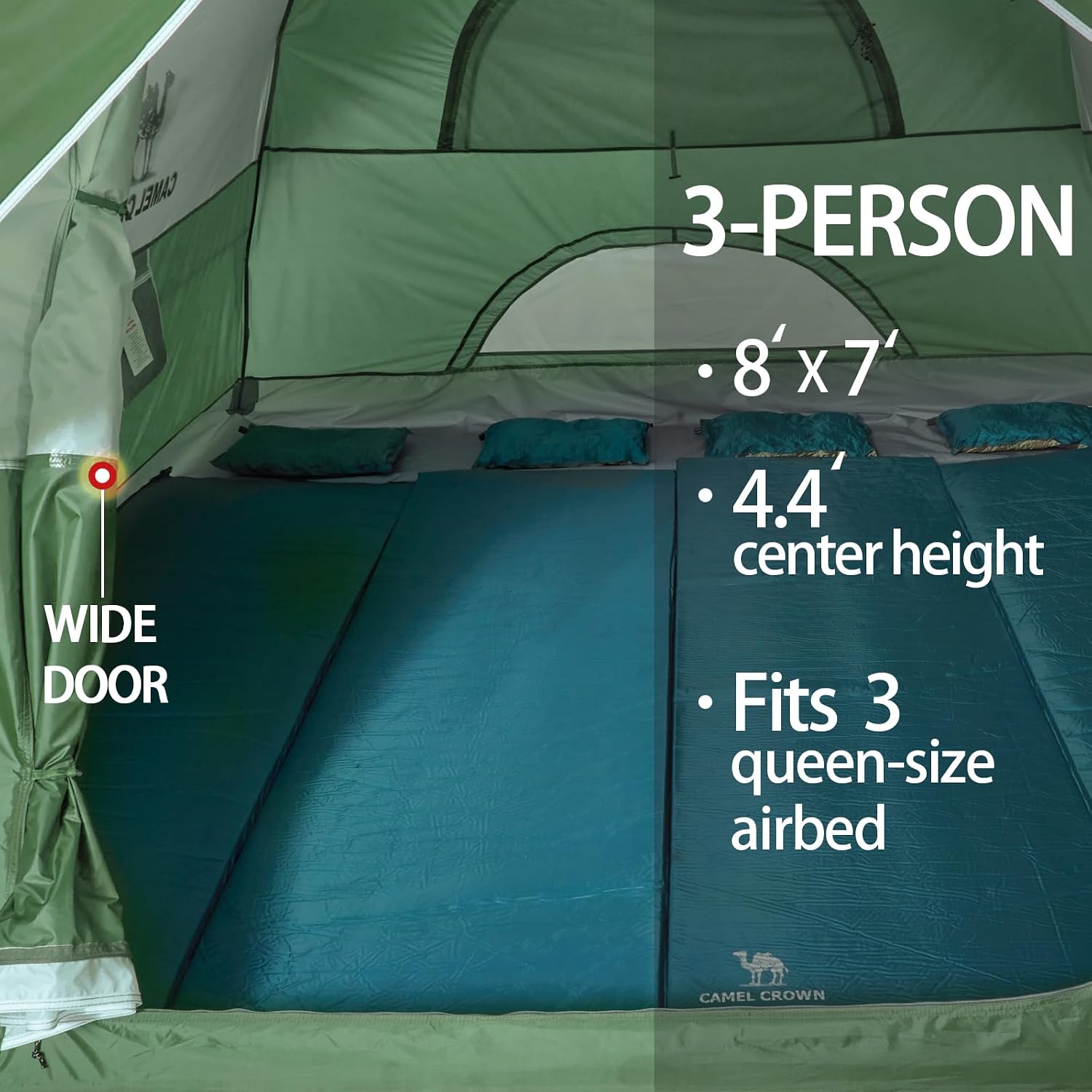 CAMEL CROWN Tents for Camping 2/3/4/5 Person Camping Dome Tent, Waterproof,Spacious, Lightweight Portable Backpacking Tent for Outdoor Camping/Hiking