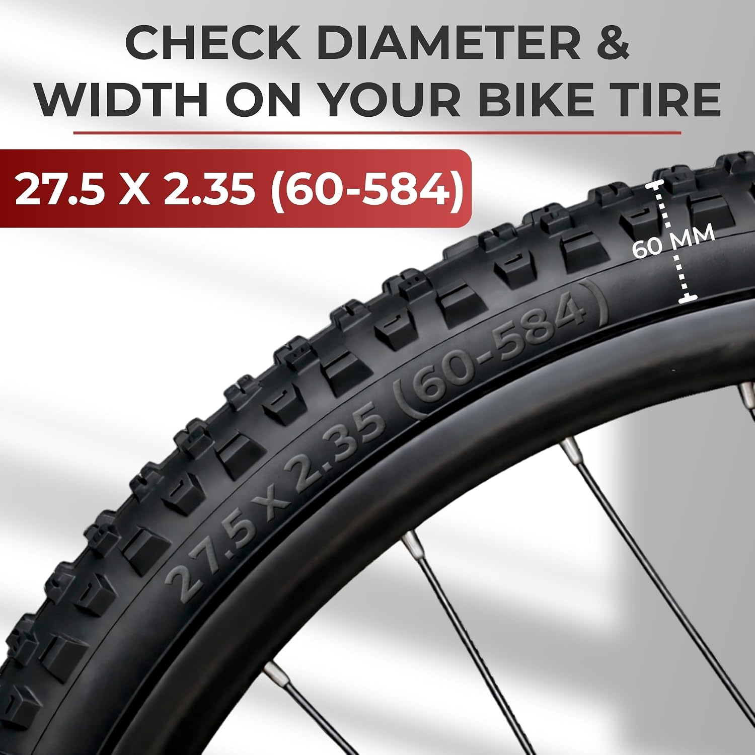 Pair 27.5 x 2.35 Mountain Bike Tires - Foldable 60-584 1mm Anti Puncture