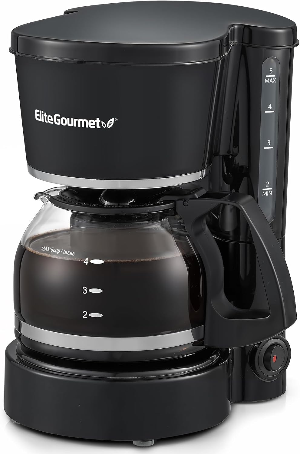 Elite Gourmet EHC-5055 Automatic 5-Cup Brew & Drip Coffee Maker with Pause N Serve Reusable Filter, On/Off Switch, Water Level Indicator