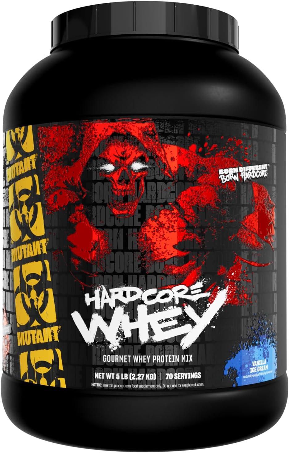 Mutant Hardcore WHEY, 100% Whey Protein Isolate, Vanilla Ice Cream, 5 lb