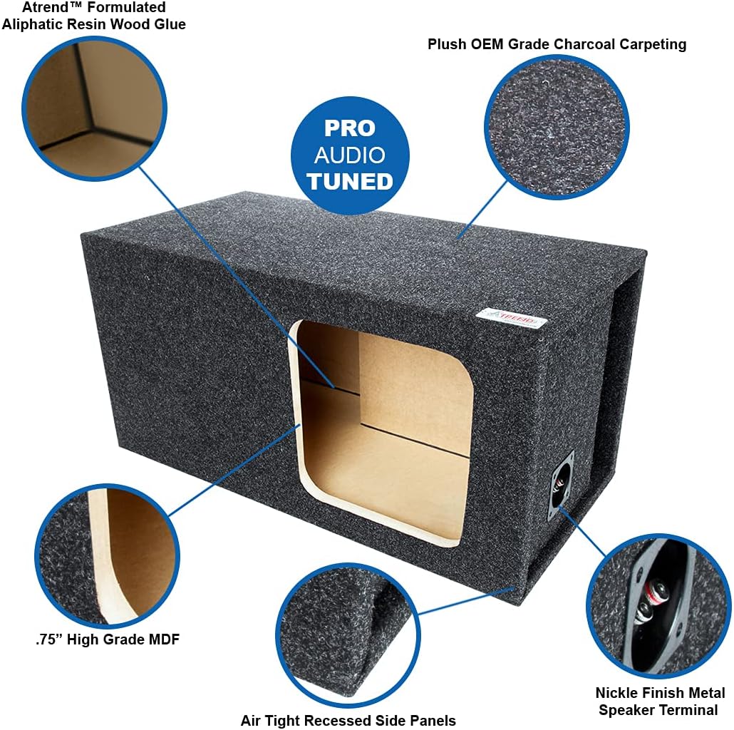 Atrend Bbox Single Vented 15 Inch Subwoofer Enclosure Engineered for Kicker Solo-Baric Model L5 & L7 Subwoofers - Car Subwoofer Boxes & Enclosures & Subwoofer Box Improves Audio Quality, Sound & Bass