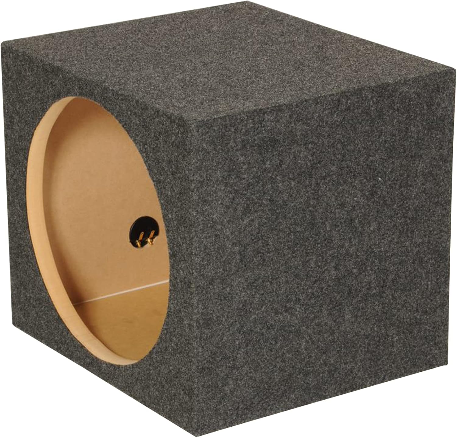 QPower HD112VL Single 12 Inch SPL XL Heavy Duty Side Ported Subwoofer Box Enclosure with Durable Carpet Covering for Car Audio Systems