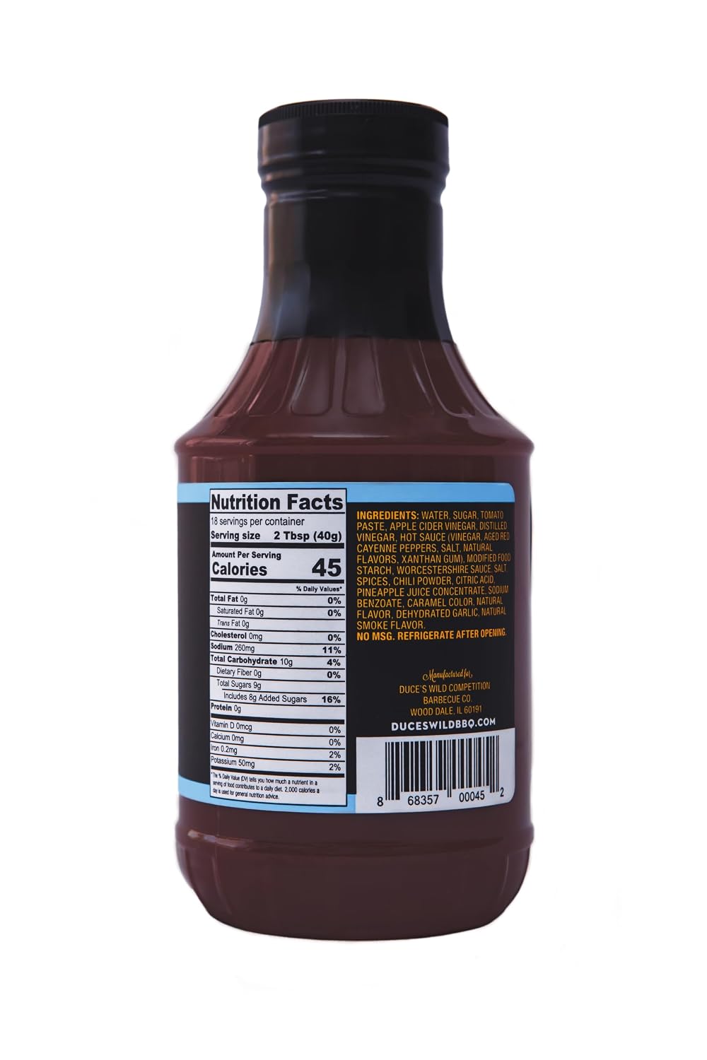 Duce’s Wild Barbecue Alabama White Gold Mayo-Based White Sauce - 18 oz.