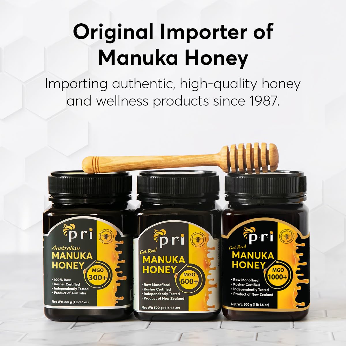 P.R.I Manuka Honey MGO 200+ (500g/1.1lb) | Monofloral Raw New Zealand Honey, Cool‑Processed & 100% Traceable