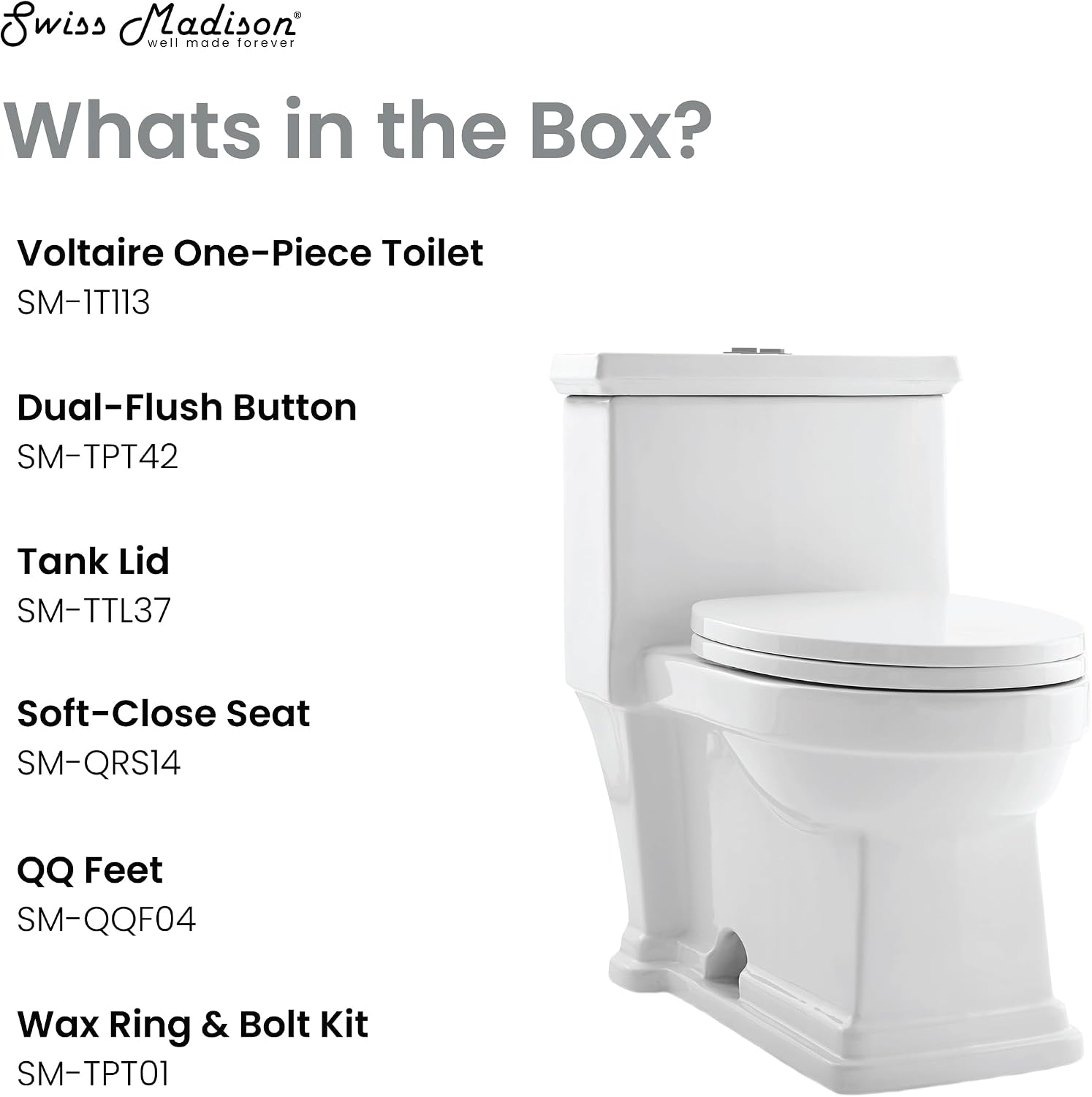Swiss Madison Voltaire One-Piece Elongated Toilet Dual-Flush 1.1/1.6 gpf
