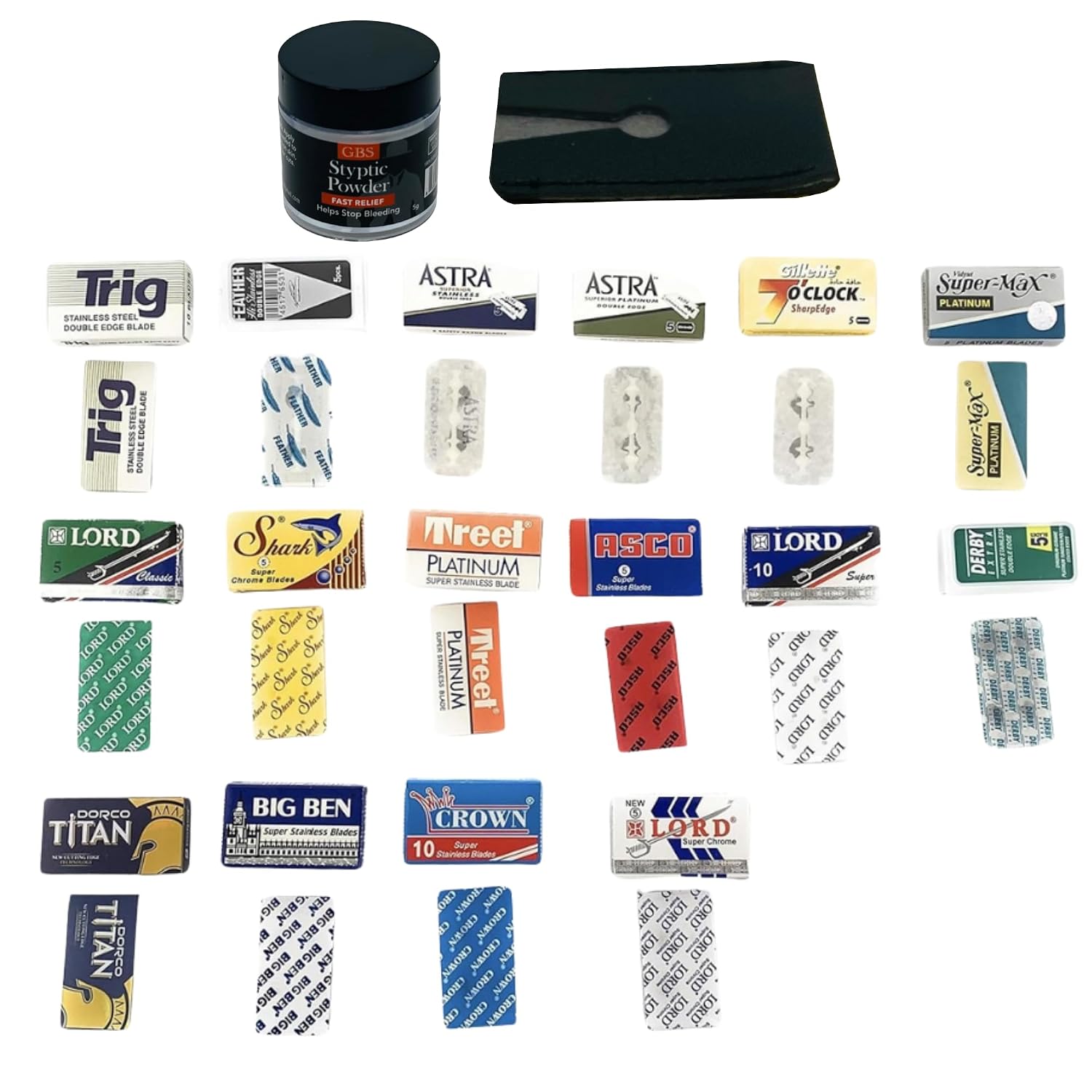 GENTS Double Edge Razor Blade Sample Pack, Variety of 16 Safety Blades