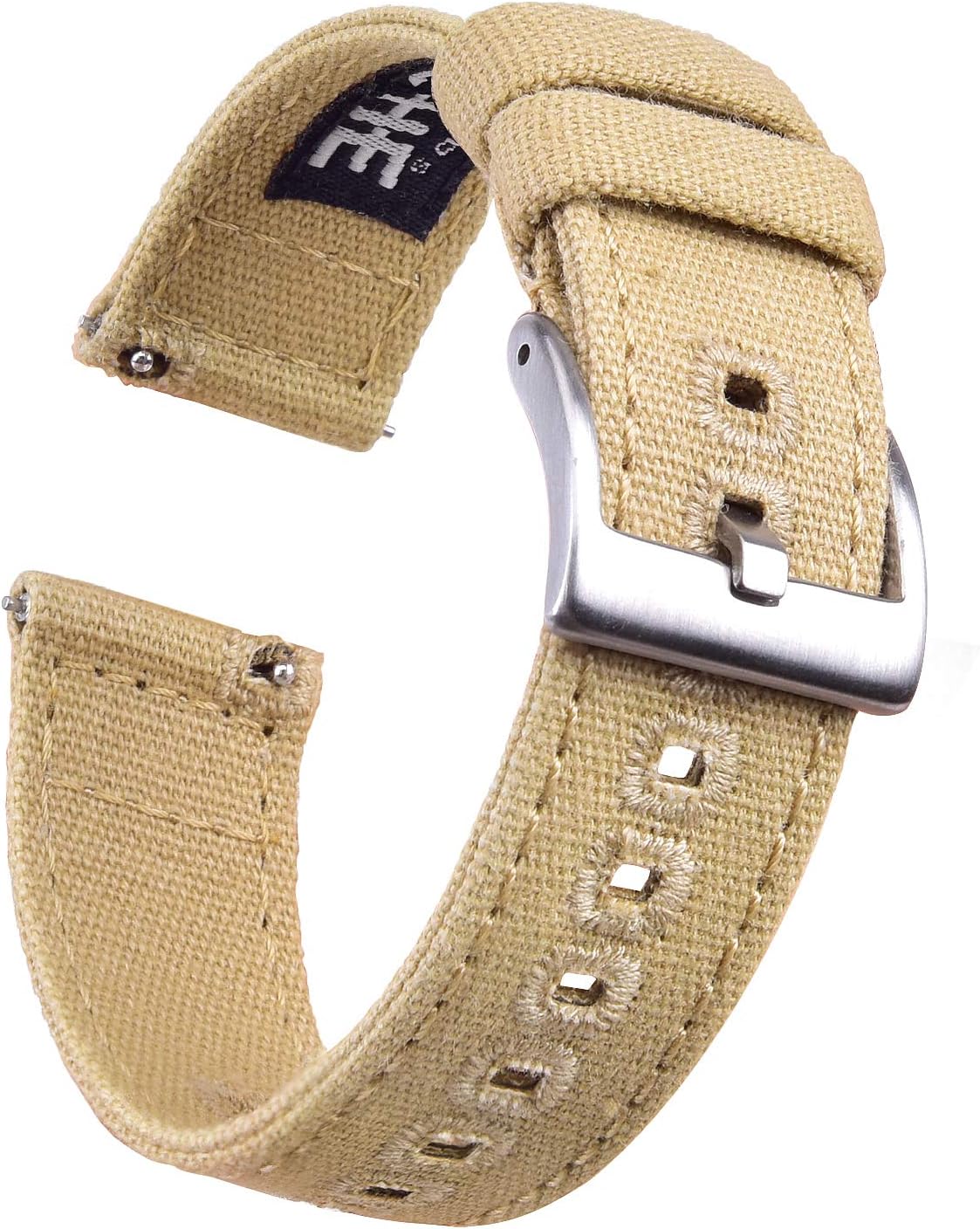Ritche Christmas Gift Canvas Vintage Quick Release Watch Band 18mm 20mm 22mm 24mm Replacement Watch Straps for Men Women, White Elephant Gifts, Stocking Stuffers for Men, Father's Day gifts