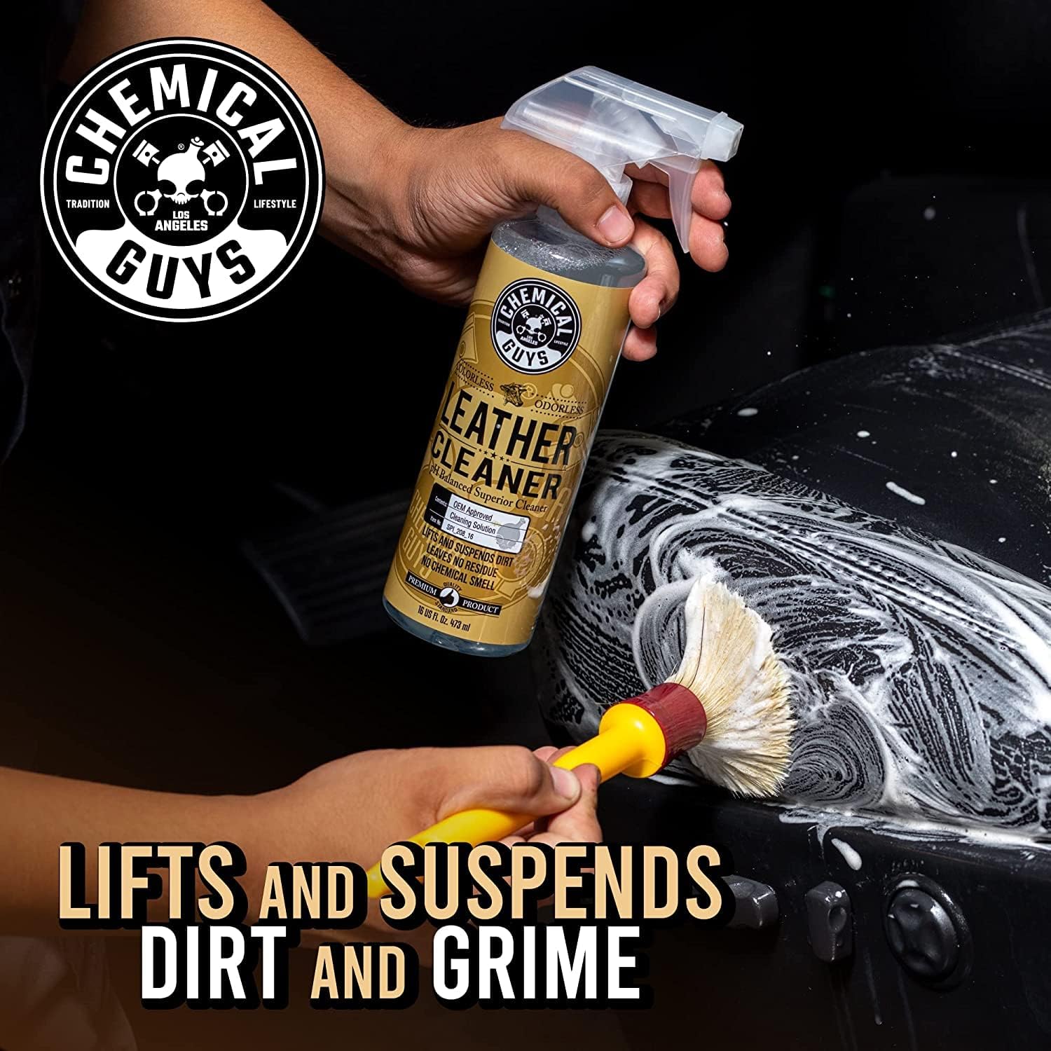 Chemical Guys, Leather Cleaner & Conditioner Kit for Cars & Home, 2 x 16 oz | Two-step kit cleans then conditions seats, furniture, bags and boots, pH-balanced for natural and sealed leather