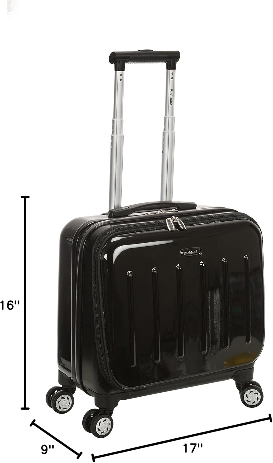 Rockland Revolution Hardside Rolling Computer Case, Carry-On, Silver