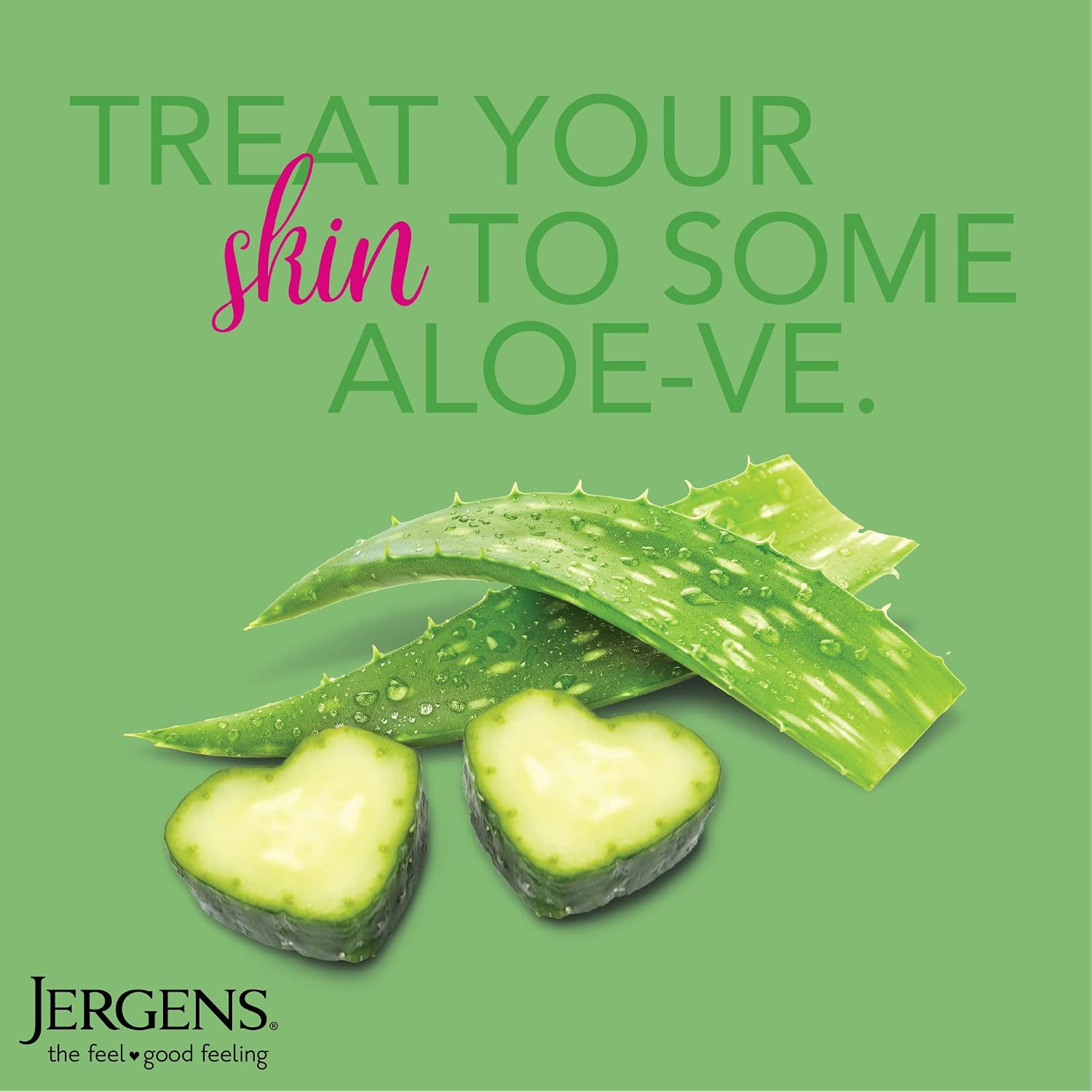 Jergens Soothing Aloe Body Lotion For Dry Skin, Moisturizer, 21 fl oz | Cucumber Extract, Hydralucence Blend, Smooths Texture, Enhances Radiance, Long-Lasting Moisture