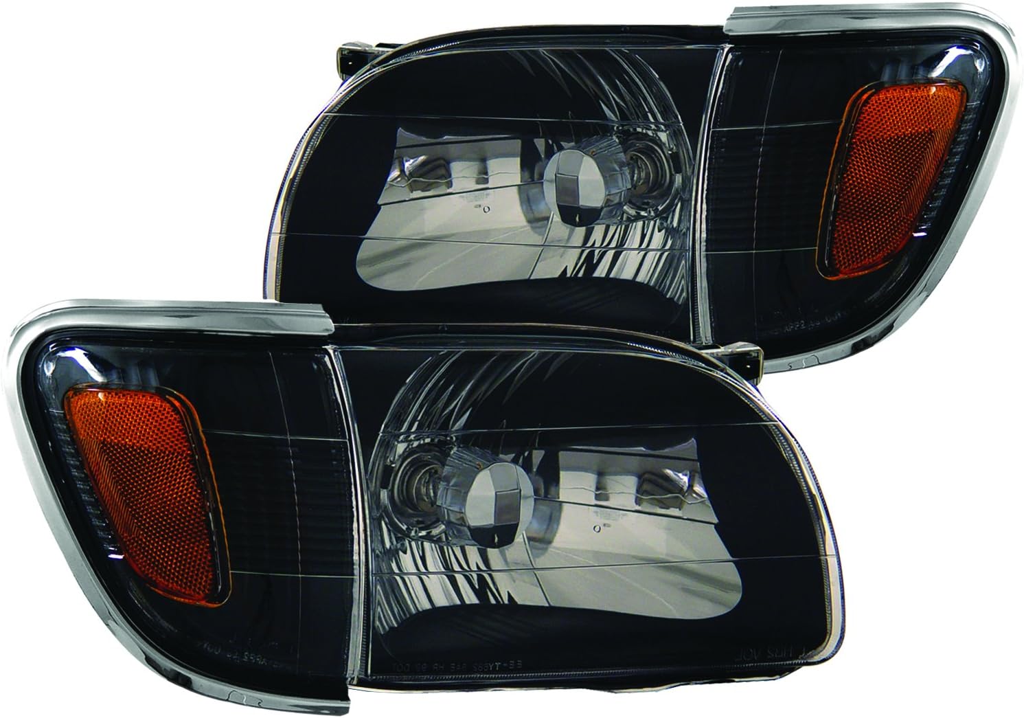 Anzo USA 121190 Toyota Tacoma Black With Amber Reflectors Headlight Assembly - (Sold in Pairs)