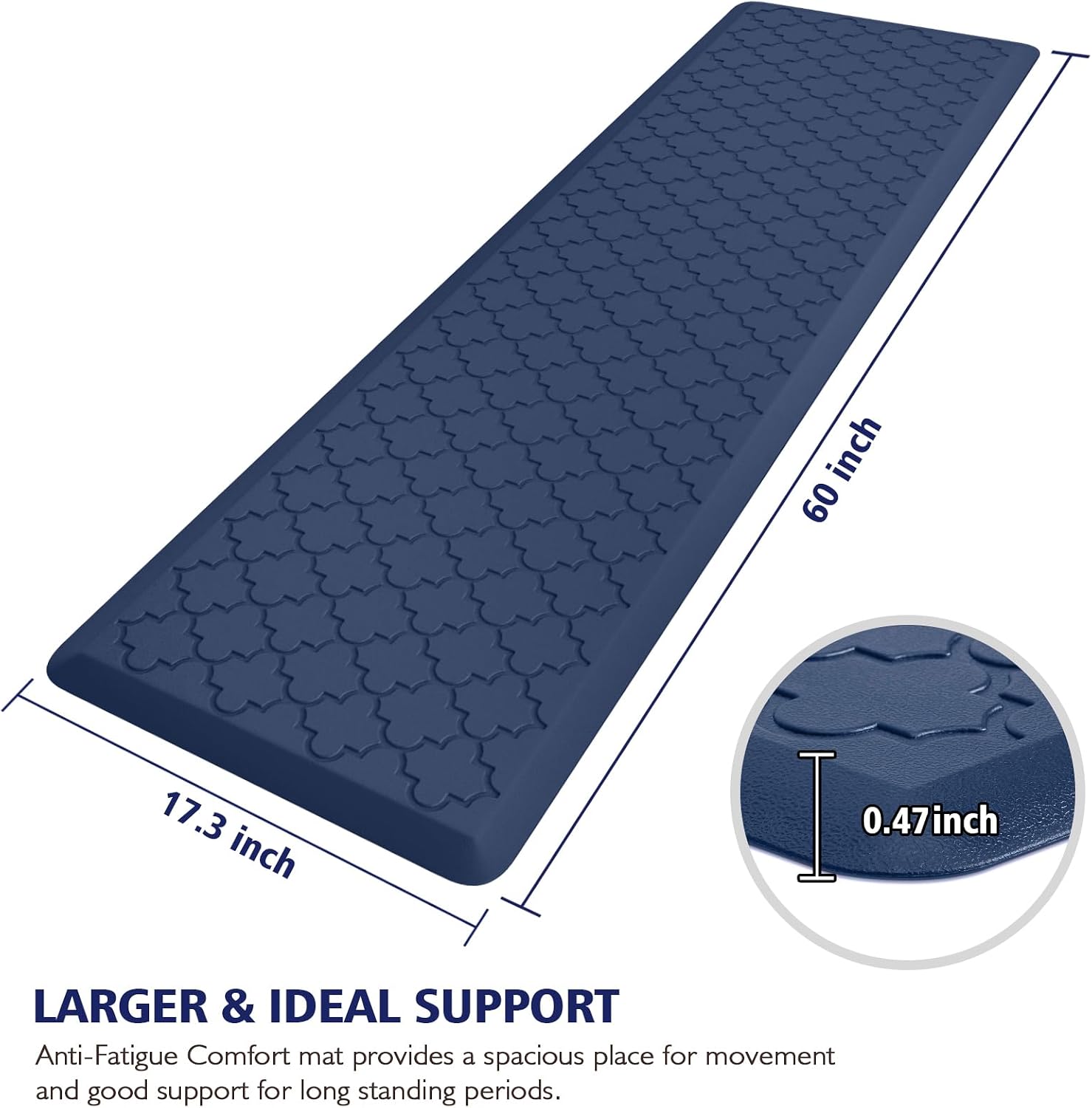 WISELIFE Kitchen Mat Cushioned Anti Fatigue Floor Mat, 17.3"x60", Thick Non Slip Waterproof Kitchen Rugs and Mats, Standing Mat for Floor, Home