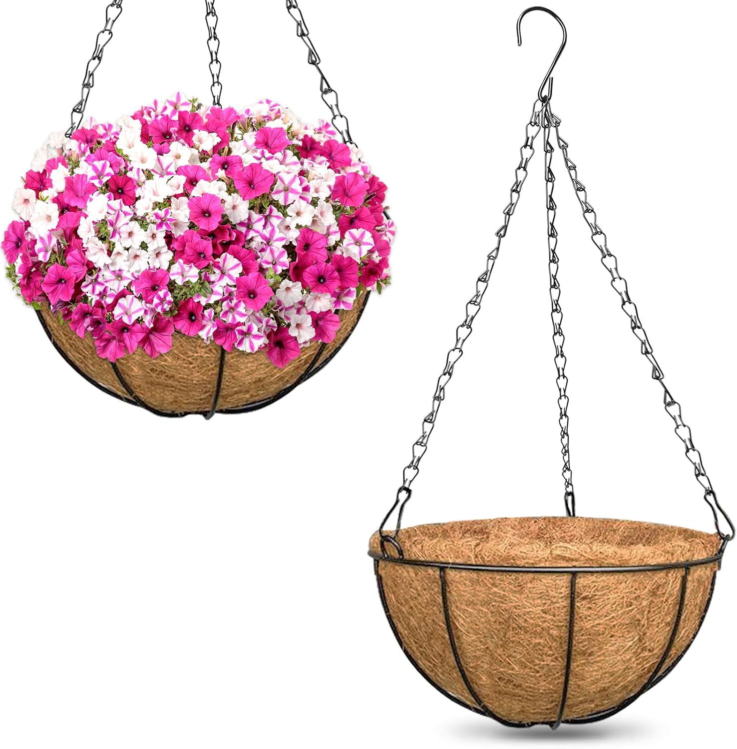 ZeeDix 3 Pack 10 Inch Metal Hanging Baskets