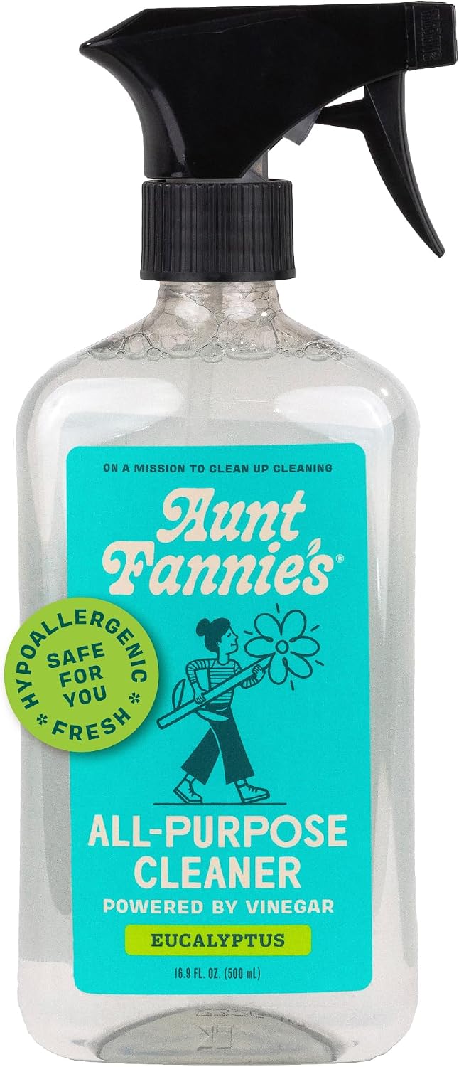 Aunt Fannie's All Purpose Vinegar Cleaner Spray, Lavender, Pack of 1 | Cuts Grease & Grime, No Harsh Residue, Safe for Kitchens Bathrooms Windows Counters & Sealed Areas, Kid and Pet Safe