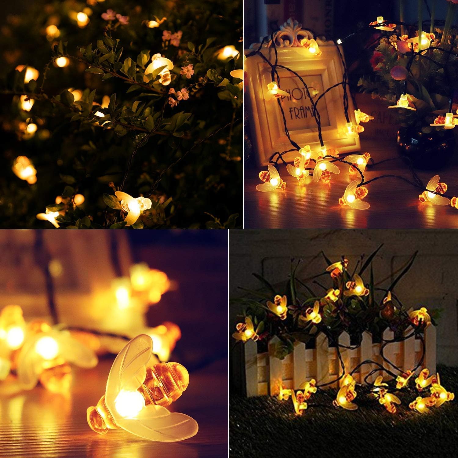 Brightown Solar String Lights Outdoor 60 Led 35.6 Feet Crystal Globe Lights with 8 Lighting Modes
