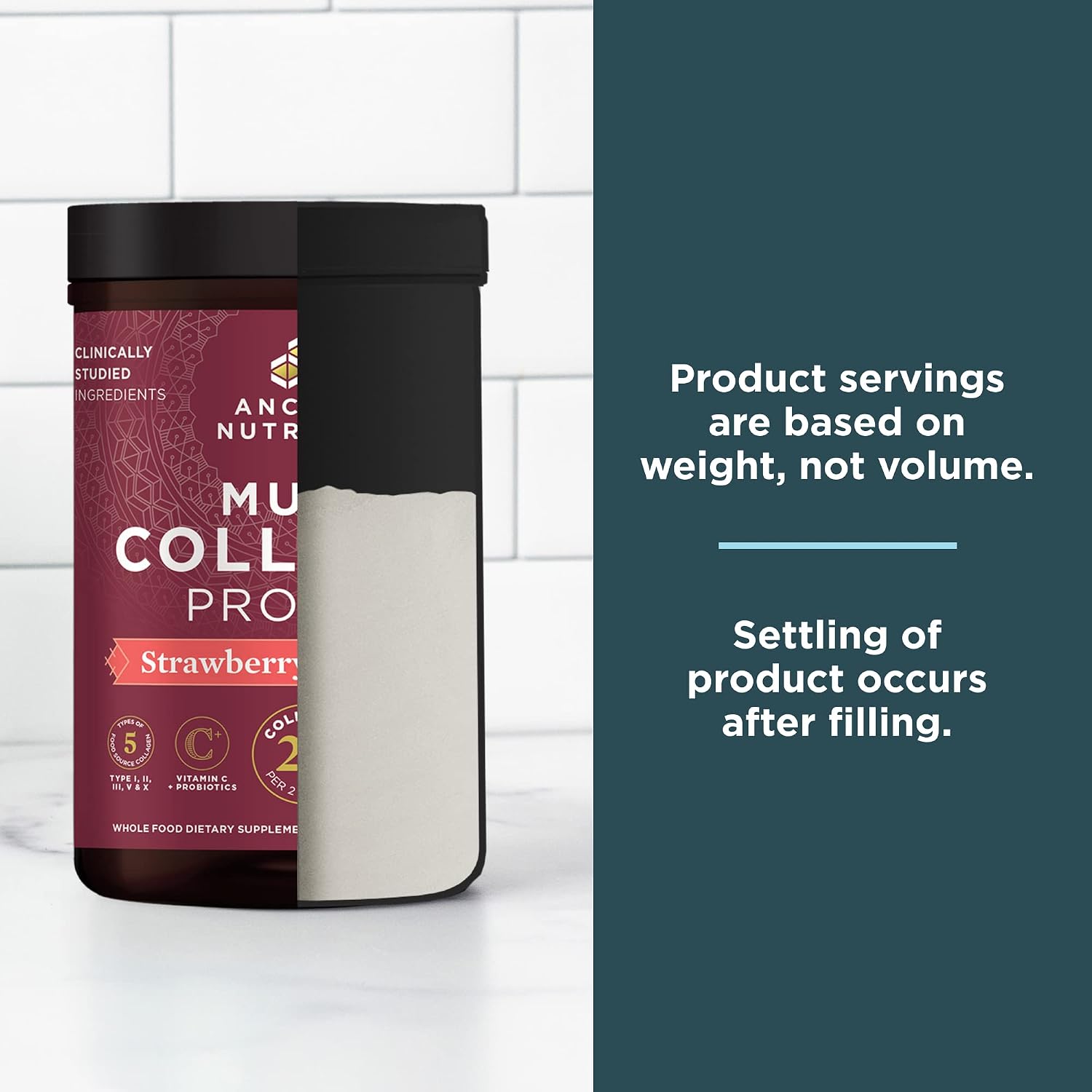 Ancient Nutrition Multi Collagen Protein Powder, 5 Types of Food Sourced Collagen, Providing Types I, II, III, V, and X, 16.2 Ounce