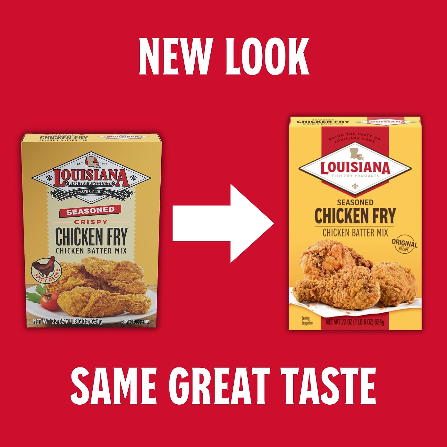 Louisiana Fish Fry Seasoned Chicken Fry Batter, 22 oz | Seasoned Chicken Fry Batter, 22 oz, seasoned coating mix for crispy fried chicken, tenders