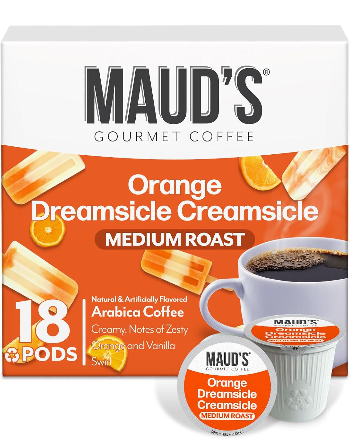 Maud's Family Pack Coffee Pods Variety Pack, 136ct, 12 Assorted Flavors | Medium Roast Flavored Coffee in Single Serve Pods – 100% Arabica Coffee, Compatible with Keurig Coffee Makers