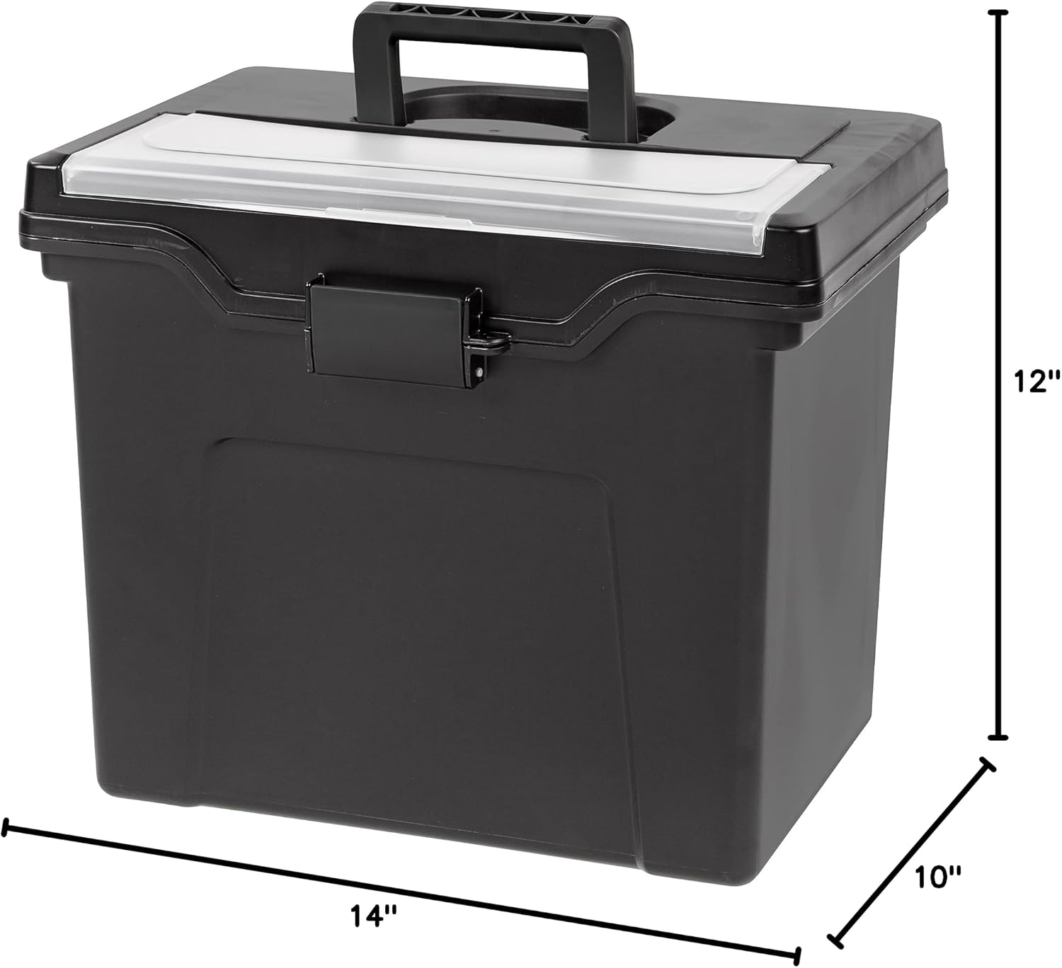 IRIS USA 4-Pack File Box Organizer with Wing Lid Letter/Legal 18 Qt, Clear | Organize letter and legal files, documents and paperwork with a wing lid for quick access and secure storage