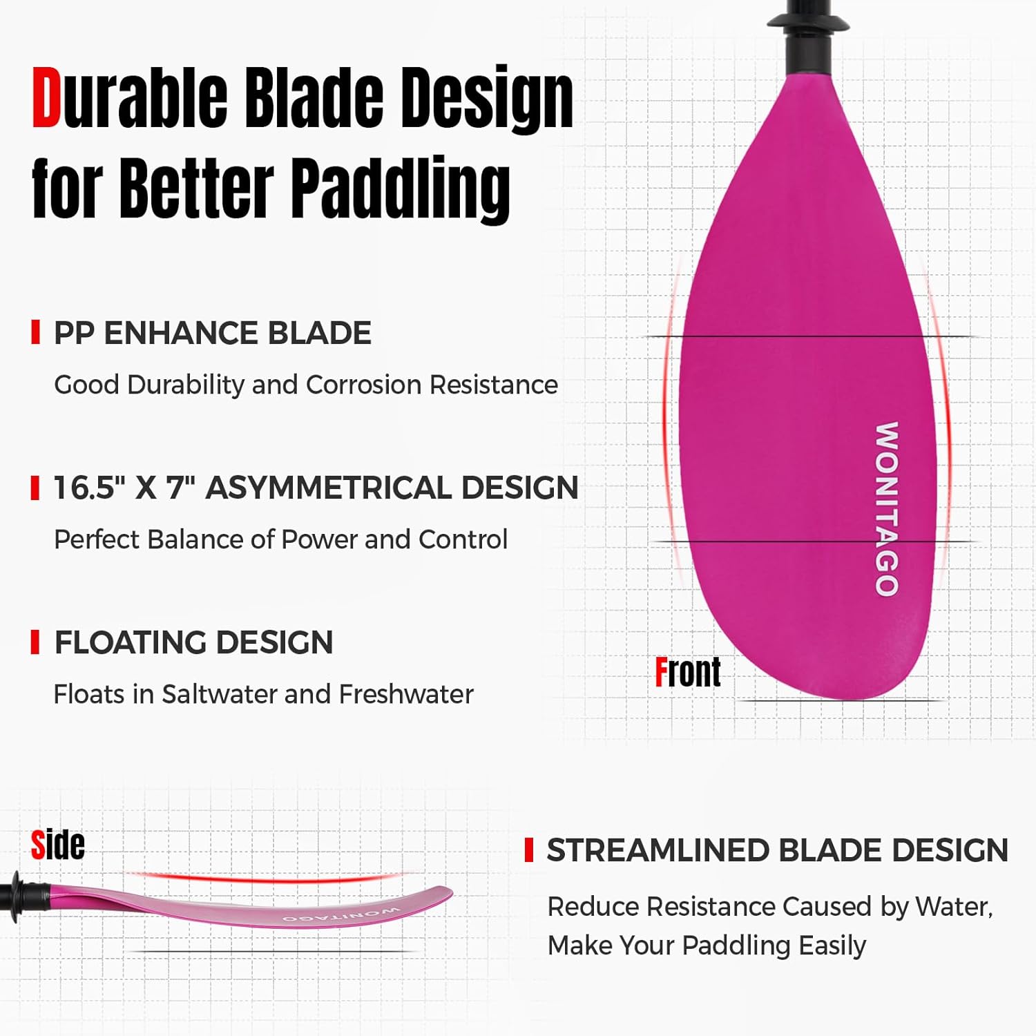 Kayak Paddle, Adjustable and Lightweight Kayaking Oar