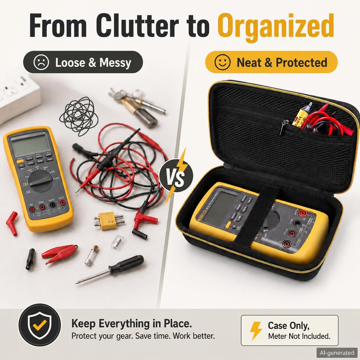 Comecase Hard Case for Fluke 87V/88V/15B+/17B+ and More Digital Multimeter