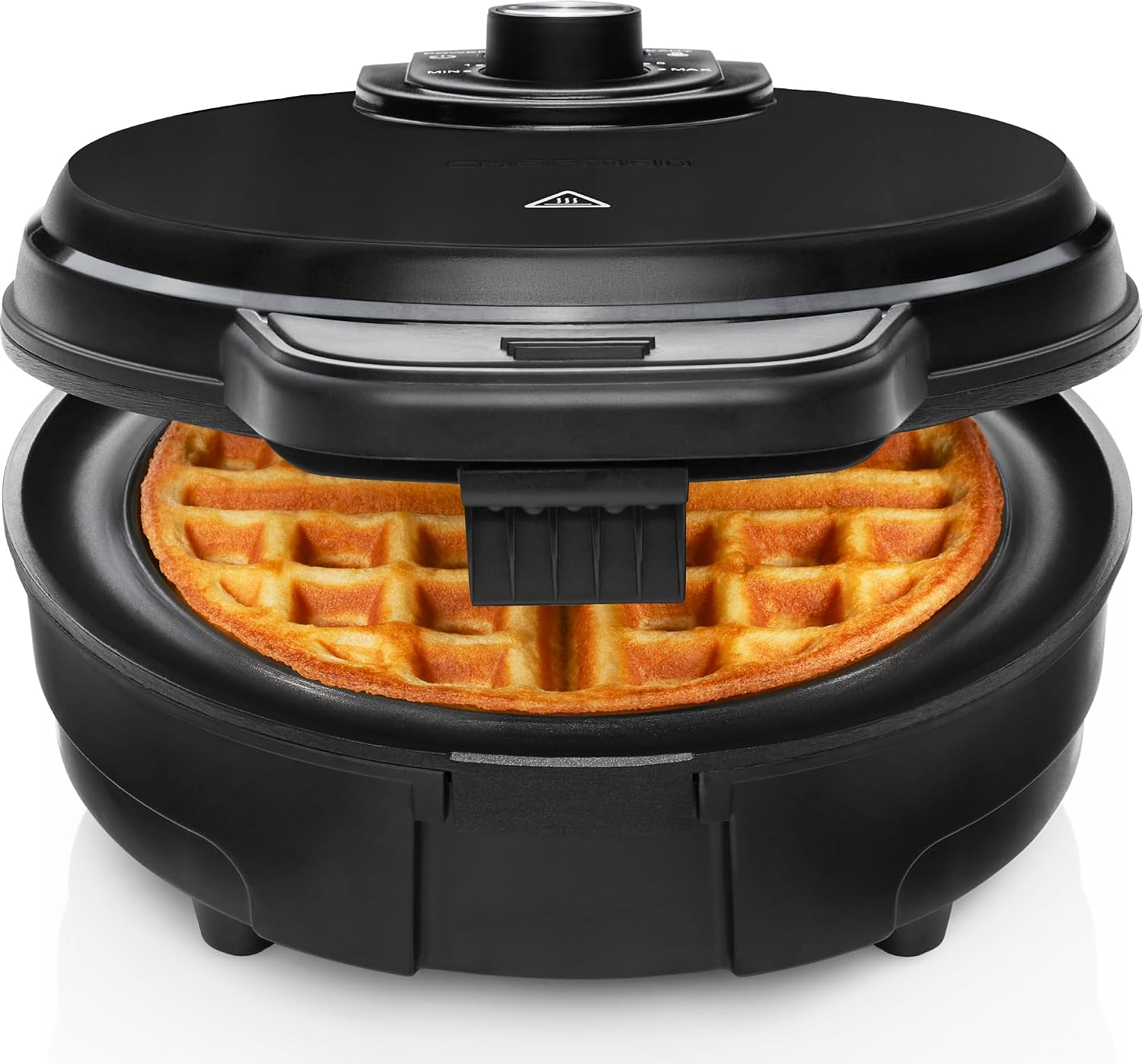 Chefman Rotating Belgian Waffle Maker, 180° Flip Iron w/ Non-Stick Plates, Adjustable Timer, Locking Lid, & Drip Plate, Space Saving Storage, Mess-Free Breakfast, Stainless Steel/Black