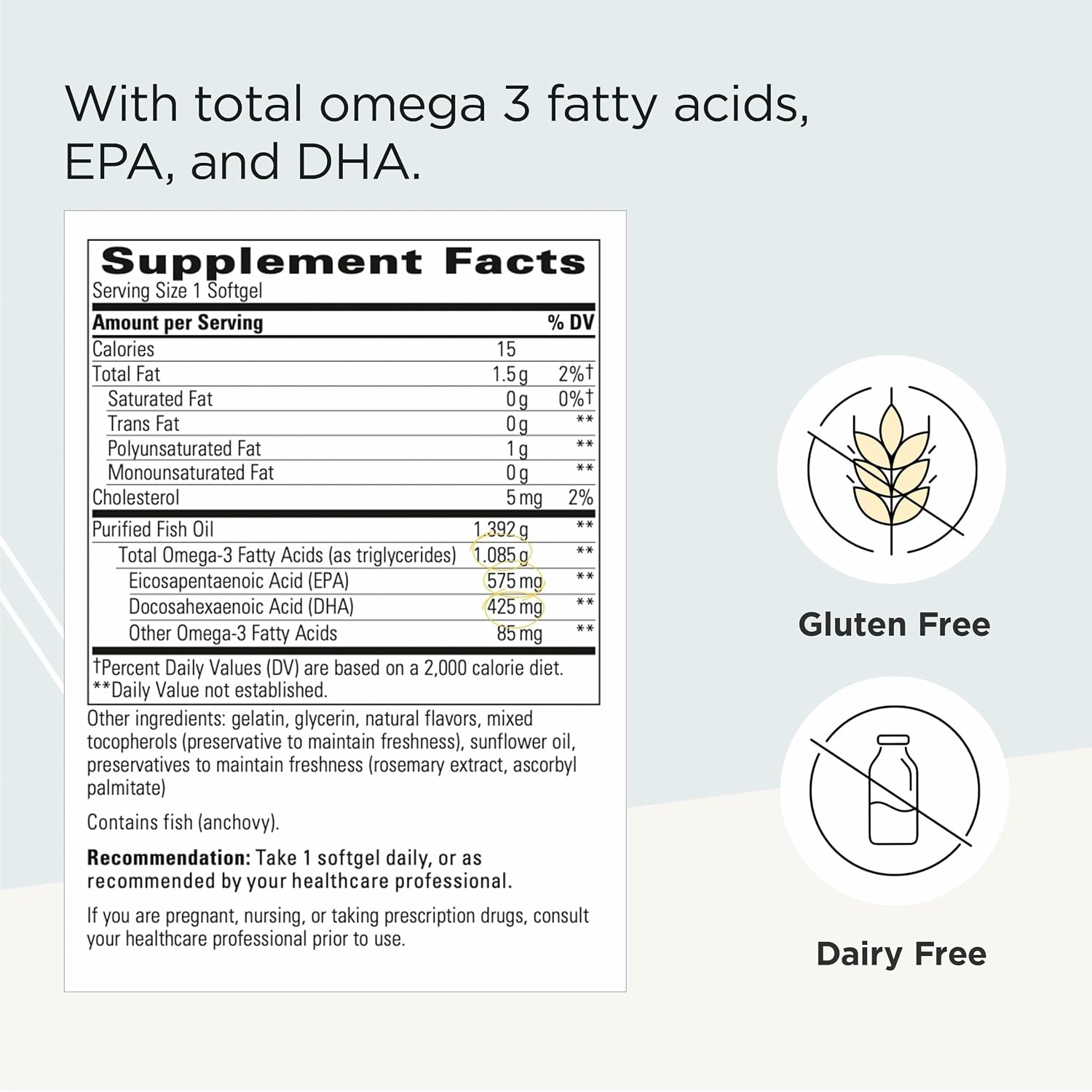 Integrative Therapeutics Pure Omega Ultra HP 1392 mg - Omega-3 Fish Oil Supplement with Essential Fatty Acids - Heart Health Support* - Gluten-Free