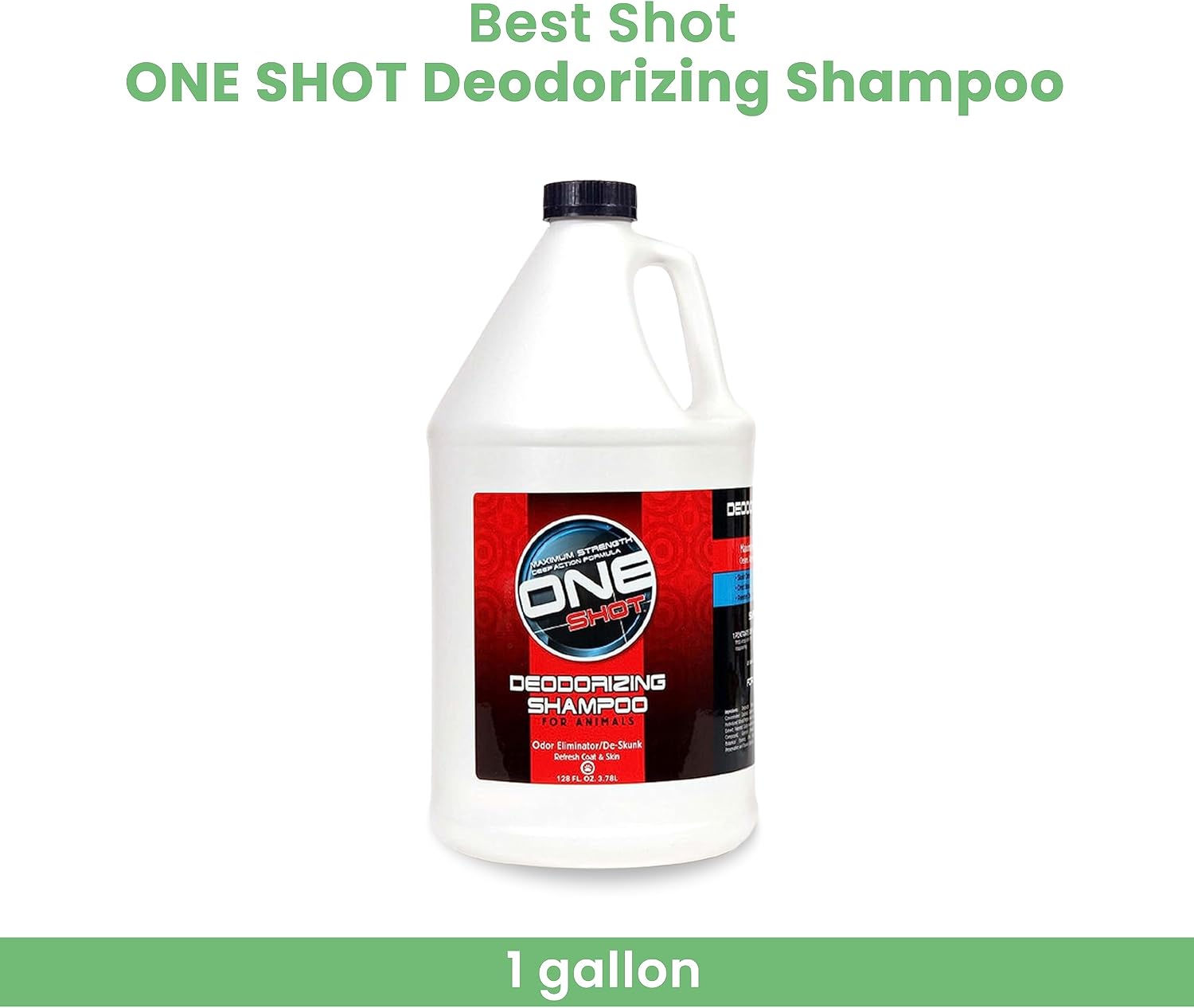 Best Shot One Shot Deodorizing Shampoo, Coat and Skincare Product for Dogs, Cats, and Horses, Eliminates Foul Odors, 1 Gallon