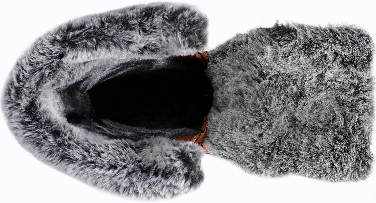 COOJOY Womens Waterproof Winter Snow Boots Warm Shoes Furry Mid Calf Lightweight Walking Hiking Booties