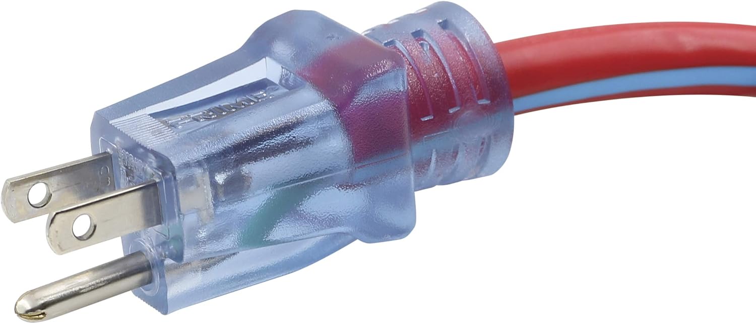 Prime KCPL507825 12/3 SJTW Locking Cord, Red and Blue, 25-Feet