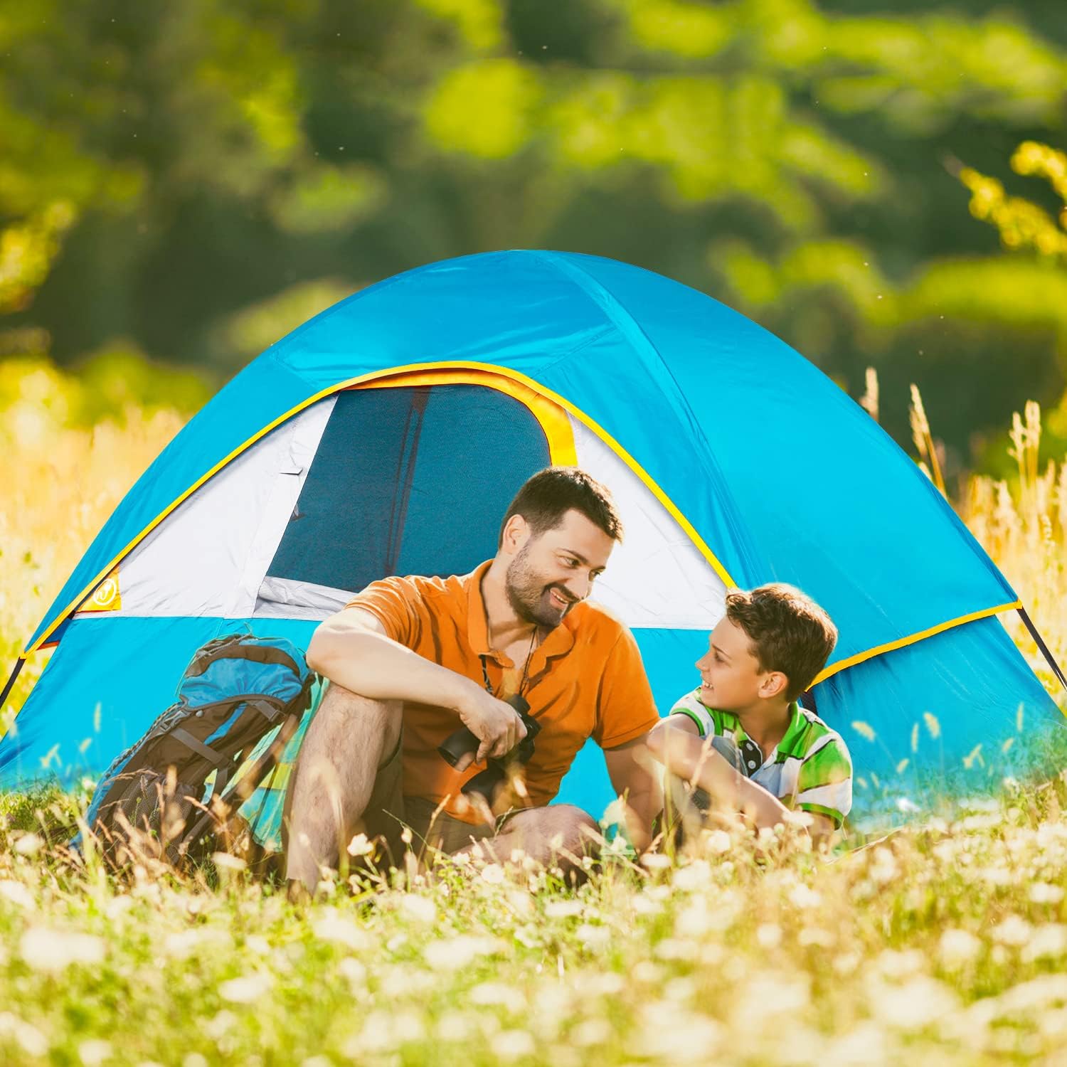 Camping Tent 2-4 Person, Waterproof Windproof Tent with Rainfly Easy Set up-Portable Dome Tents for Camping…