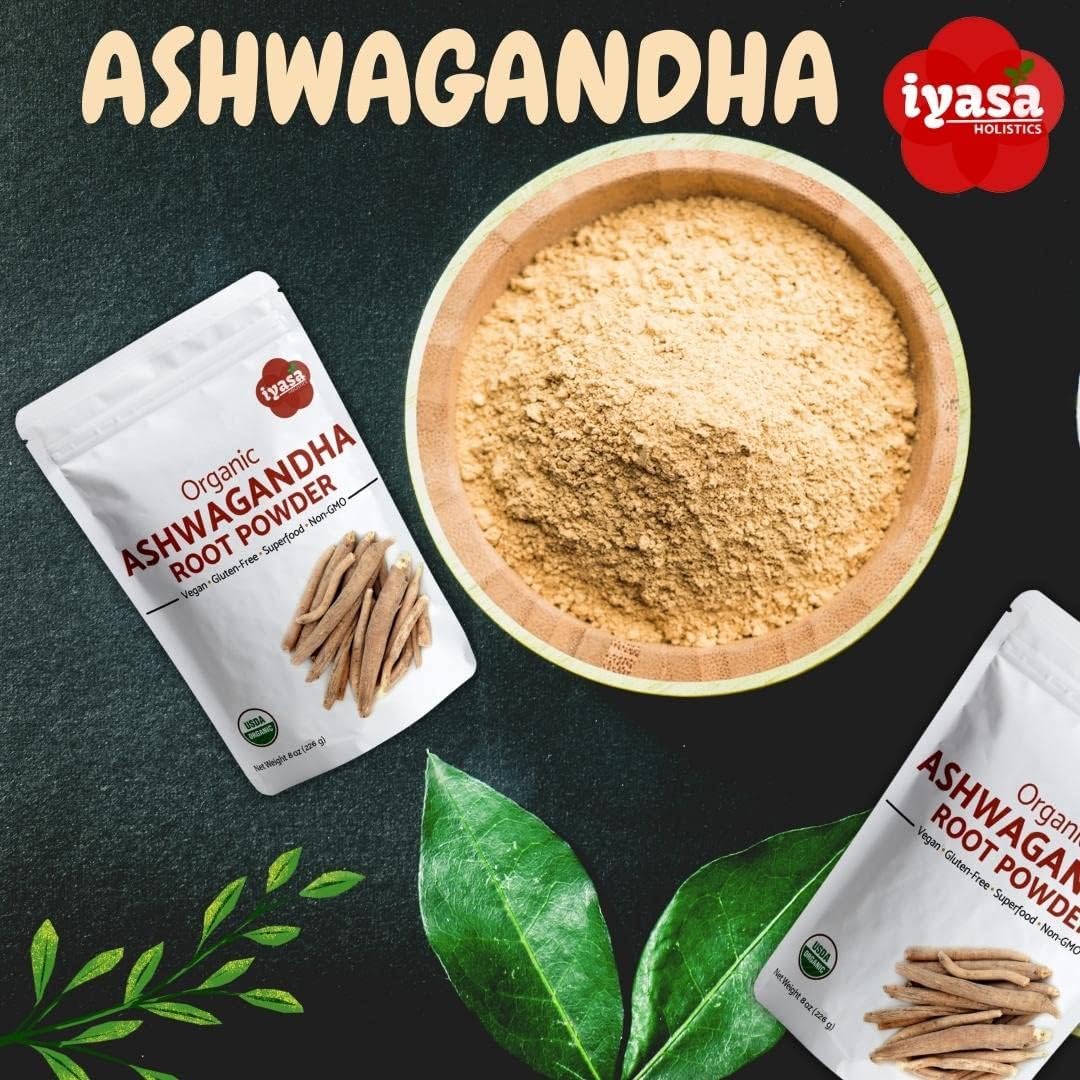 Iyasa Holistics Organic Ashwagandha Powder 16 oz – Natural Superfood Powder to Support Calm