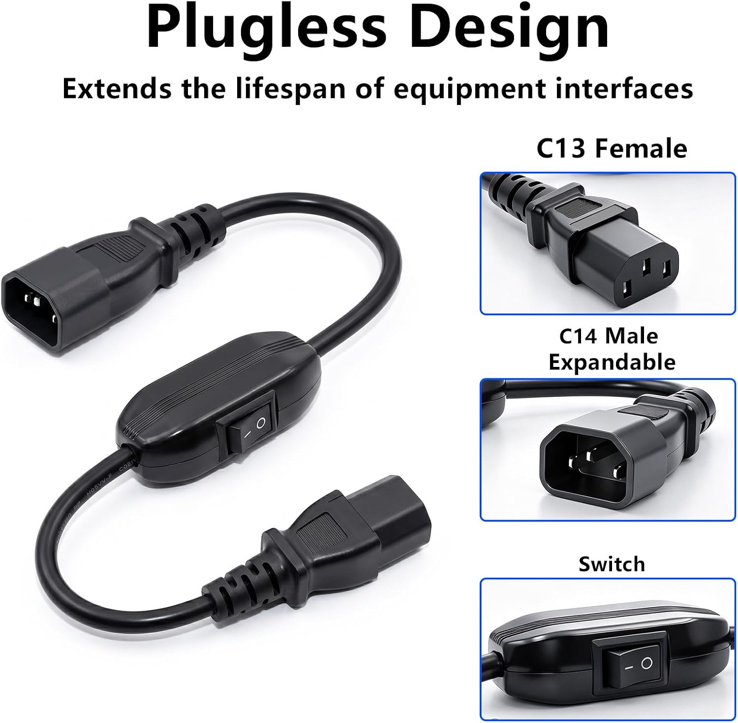 Duttek Power Cord with Switch