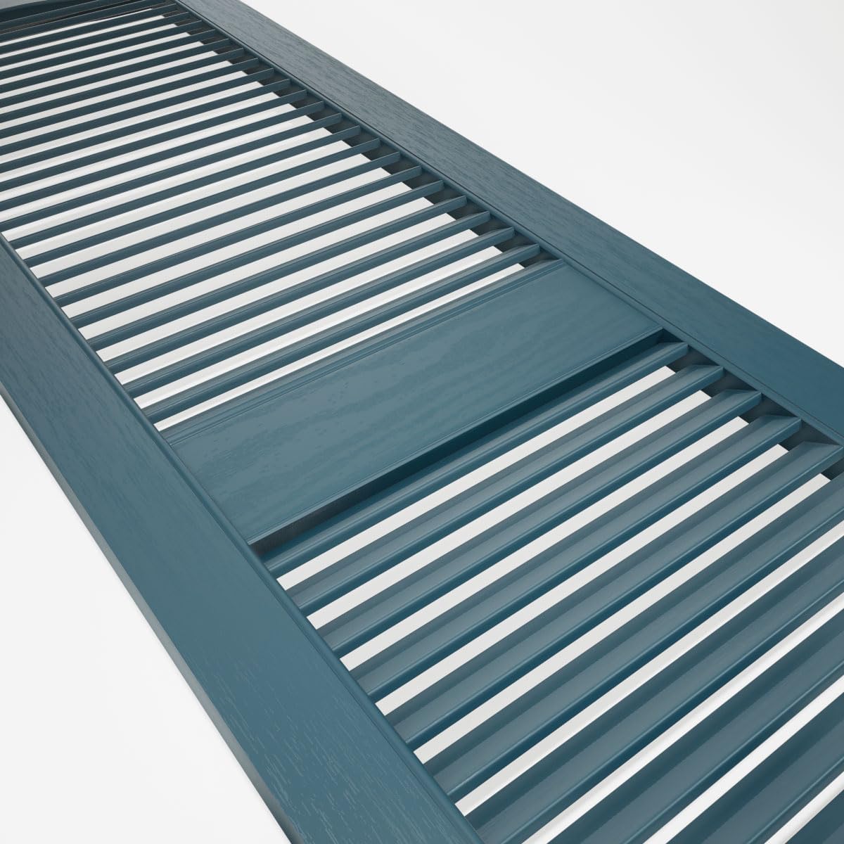14 1/2"W x 60"H EverColor Open Louver Exterior Vinyl Shutters, w/Installation Shutter-Lok's & Matching Screws (Per Pair), Black