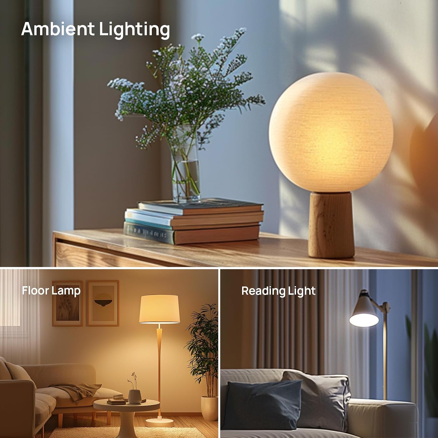 Linkind A19 LED Light Bulbs, 100 Watt Equivalent, 2700K Soft White 6 Packs