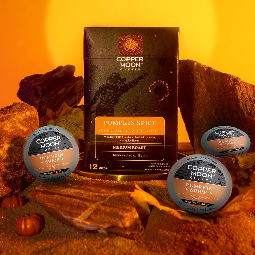 Copper Moon K-Cup Coffee Pods, Medium Roast, Hawaiian Hazelnut, 12 Count | 12 Count, Flavored Coffee, Vegan, Allergen Free, Non-GMO, Kosher, Small Batch Roasted, Compatible with Keurig K Cup Brewers