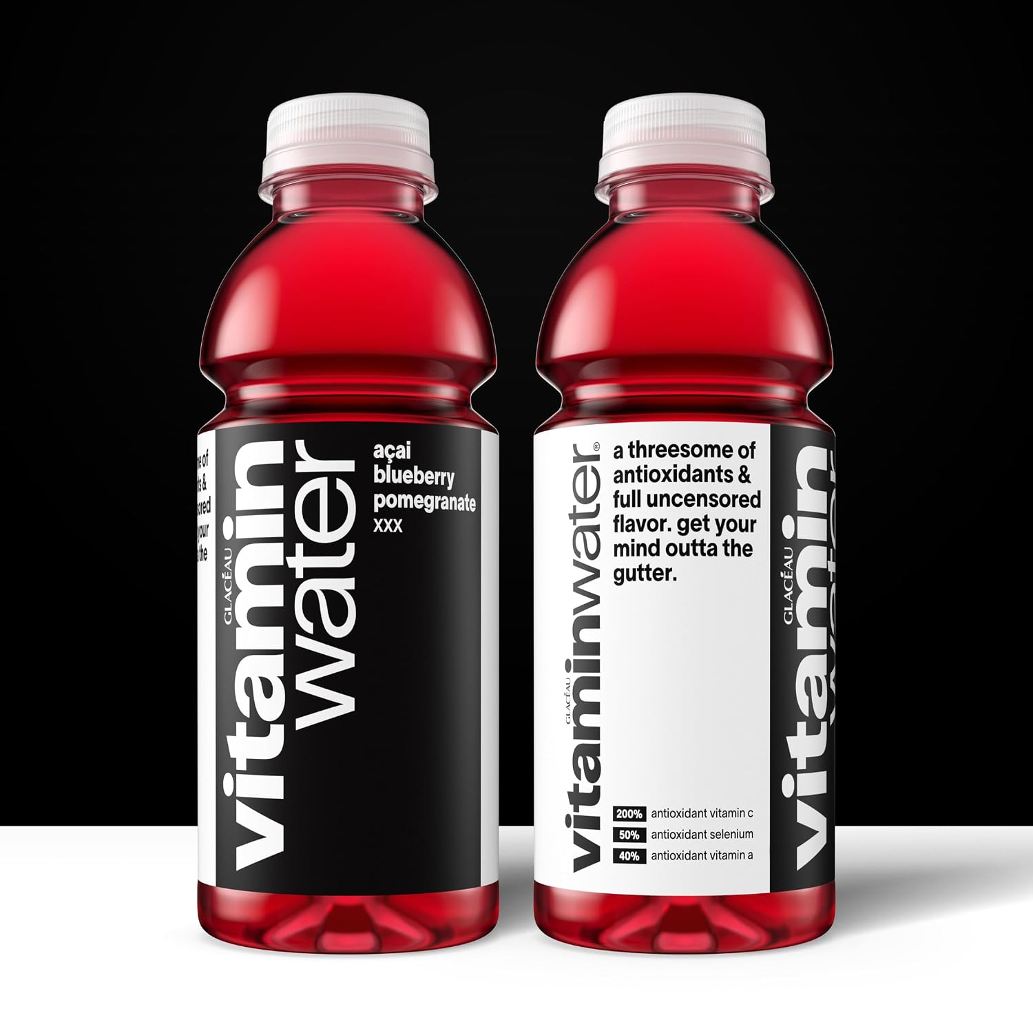 vitaminwater XXX Acai-Blueberry-Pomegranate, Flavored Water Beverage, 16.9 fl oz Bottles, 6 Pack