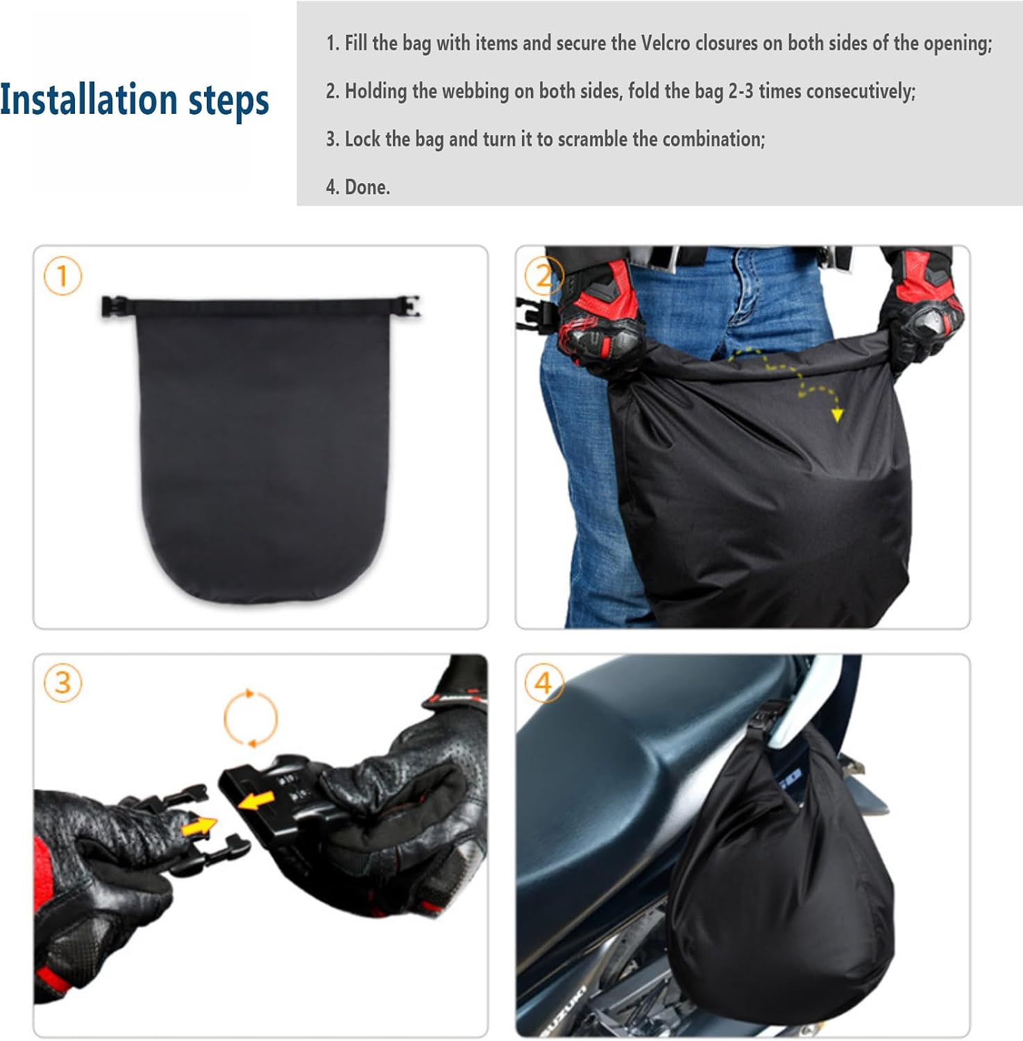 Motorcycle Helmet Bag for HJC CS-R3 II 2022-2026, 30L Outdoor Lightweight Durable Oxford Cloth Helmet Bag