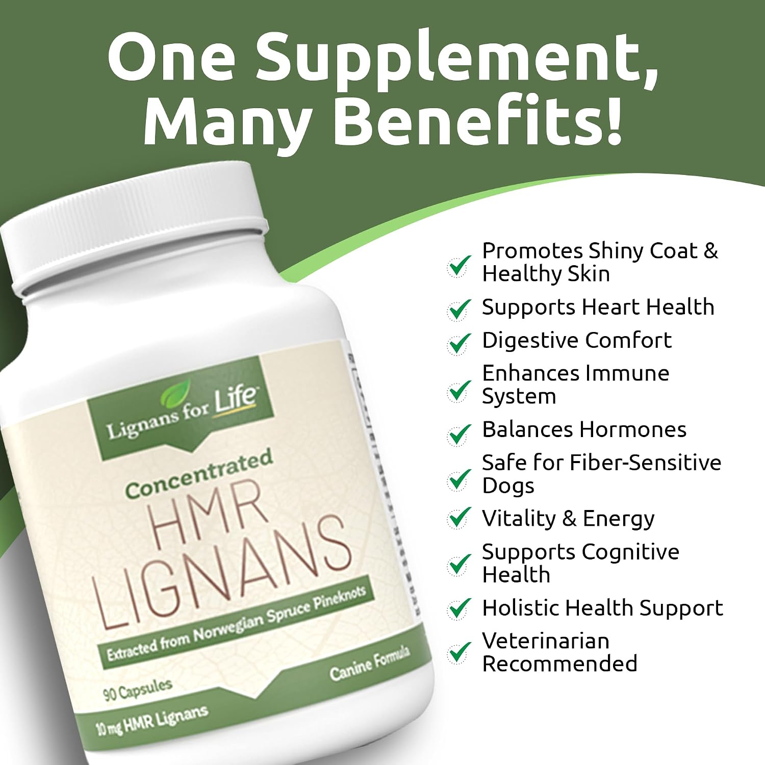 Lignans For Life HMR LIGNANS 10mg Capsules - Perfect for Small Dog Breeds - Vitamin for Healthy Pet | Multivitamin | Wellness Supplement | Nutritional