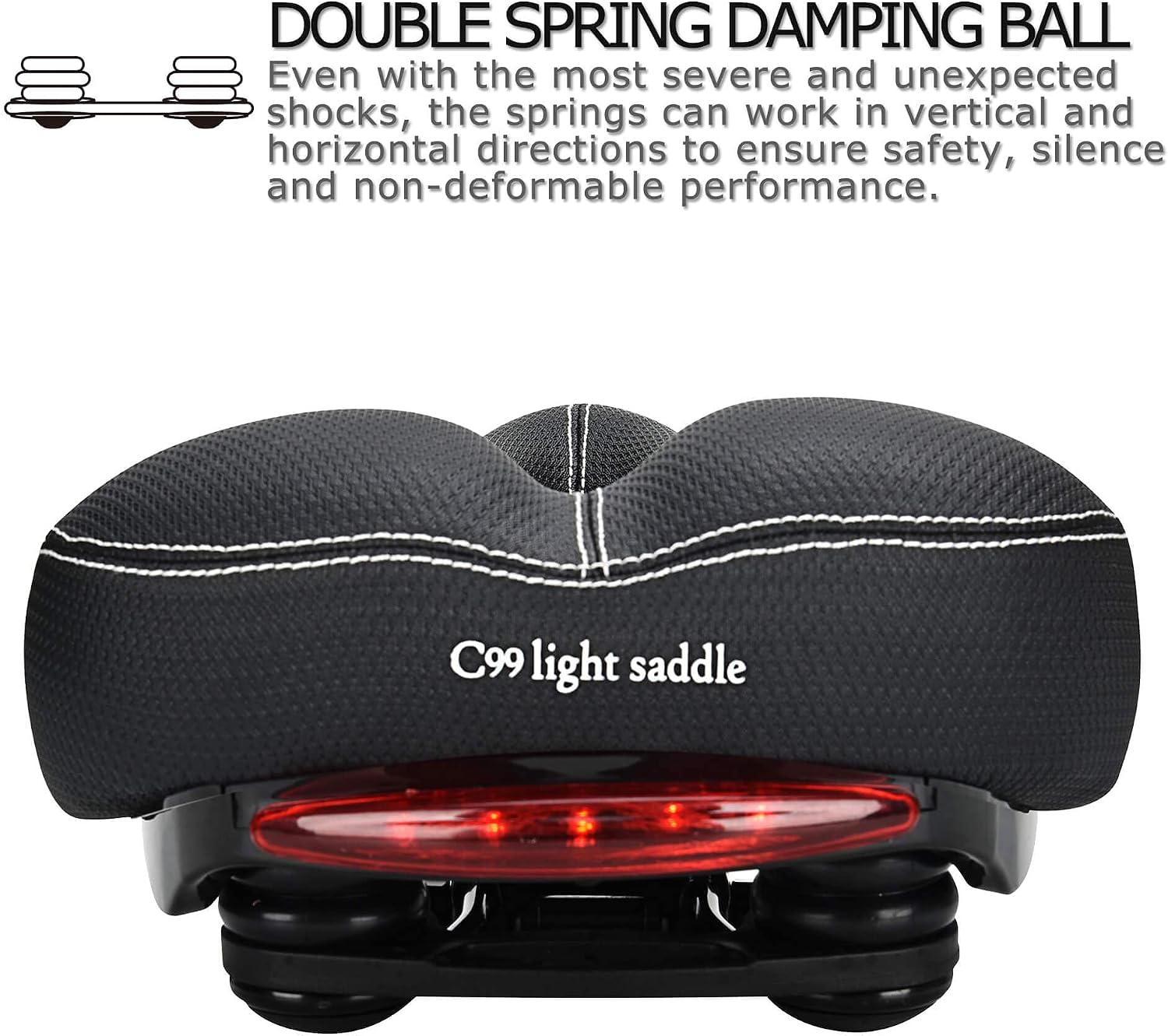 DAWAY Comfortable Men Women Bike Seat - Soft Memory Foam Padded Bicycle Seat, Bike Saddle Replacement with Wide Cushion for Peloton, Mountain & Exercise Bikes, Shock Absorbing, Waterproof, Universal
