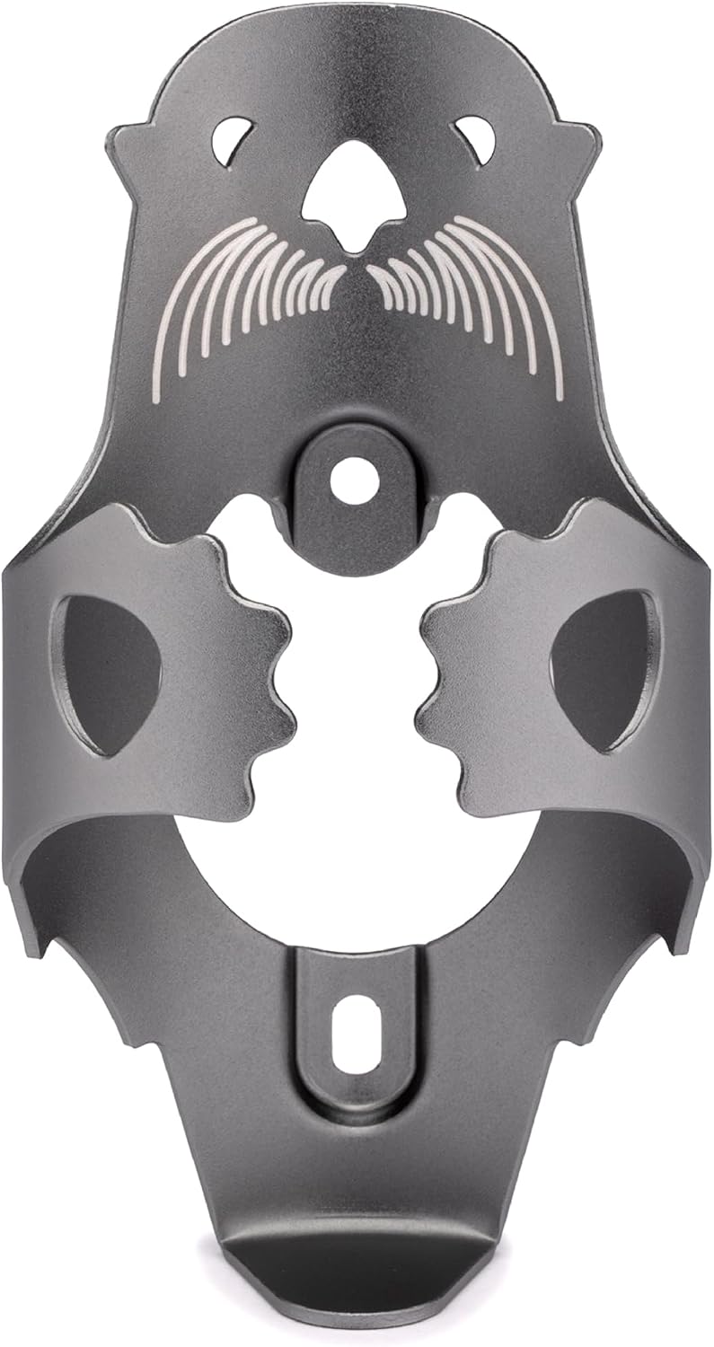 Portland Design Works Water Bottle Cage - Lightweight Water Bottle Holder for Bikes, Owl Cage, Black/Gold